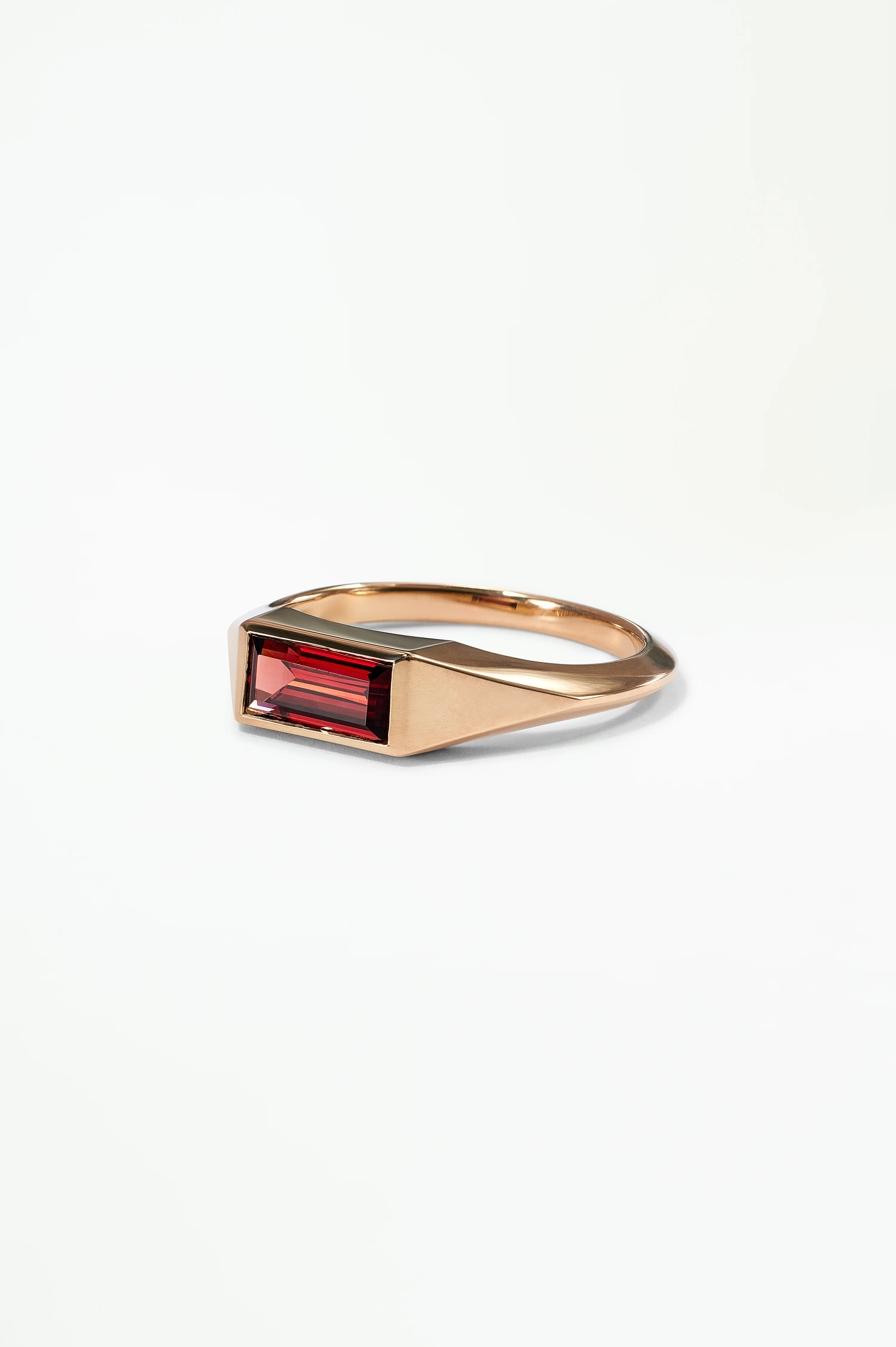 One of a Kind Baguette Cut Garnet Signet Ring No. 55 - Image 3