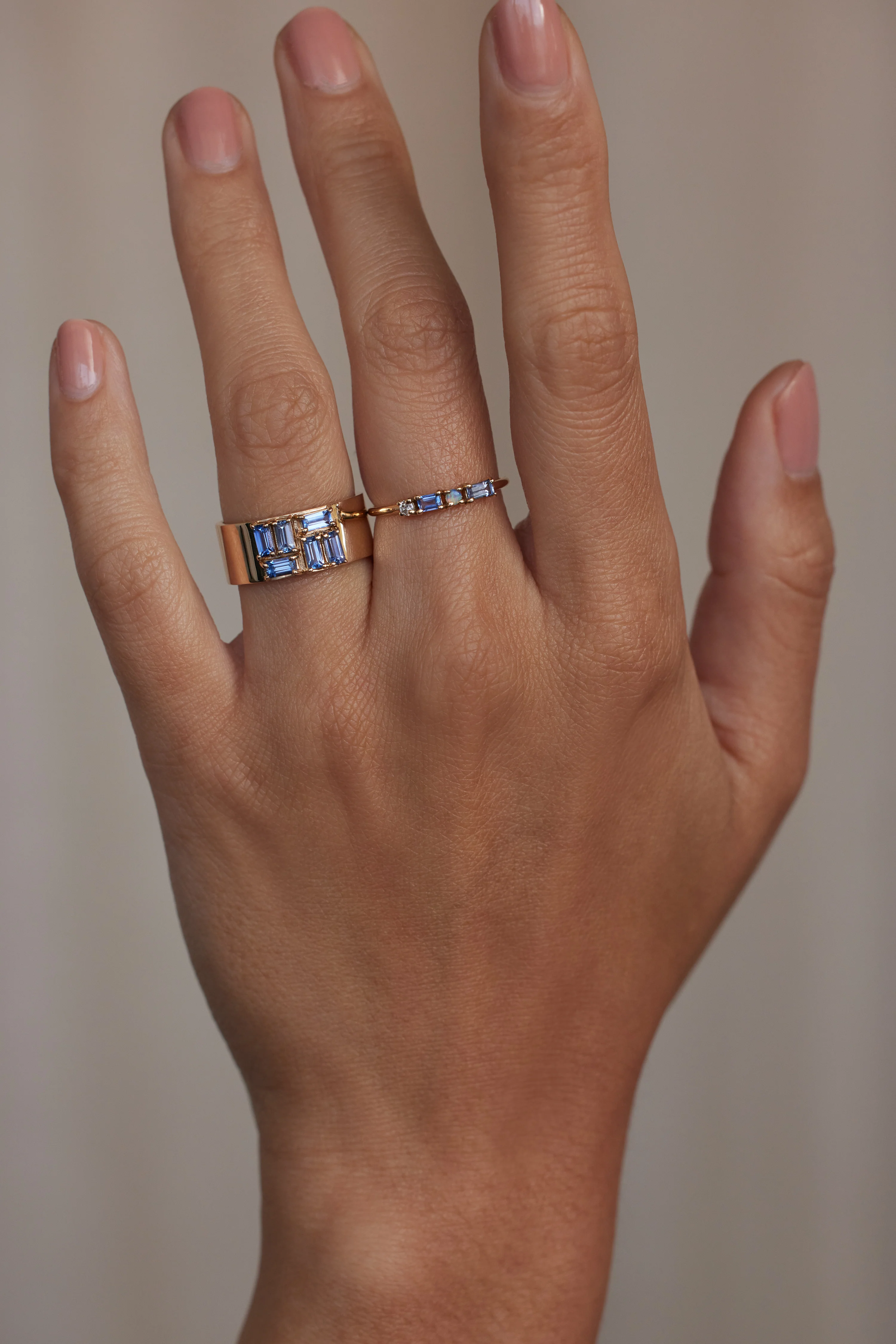 One of a Kind Baguette Cut Sapphire Menhir Ring No. 2 - Image 2