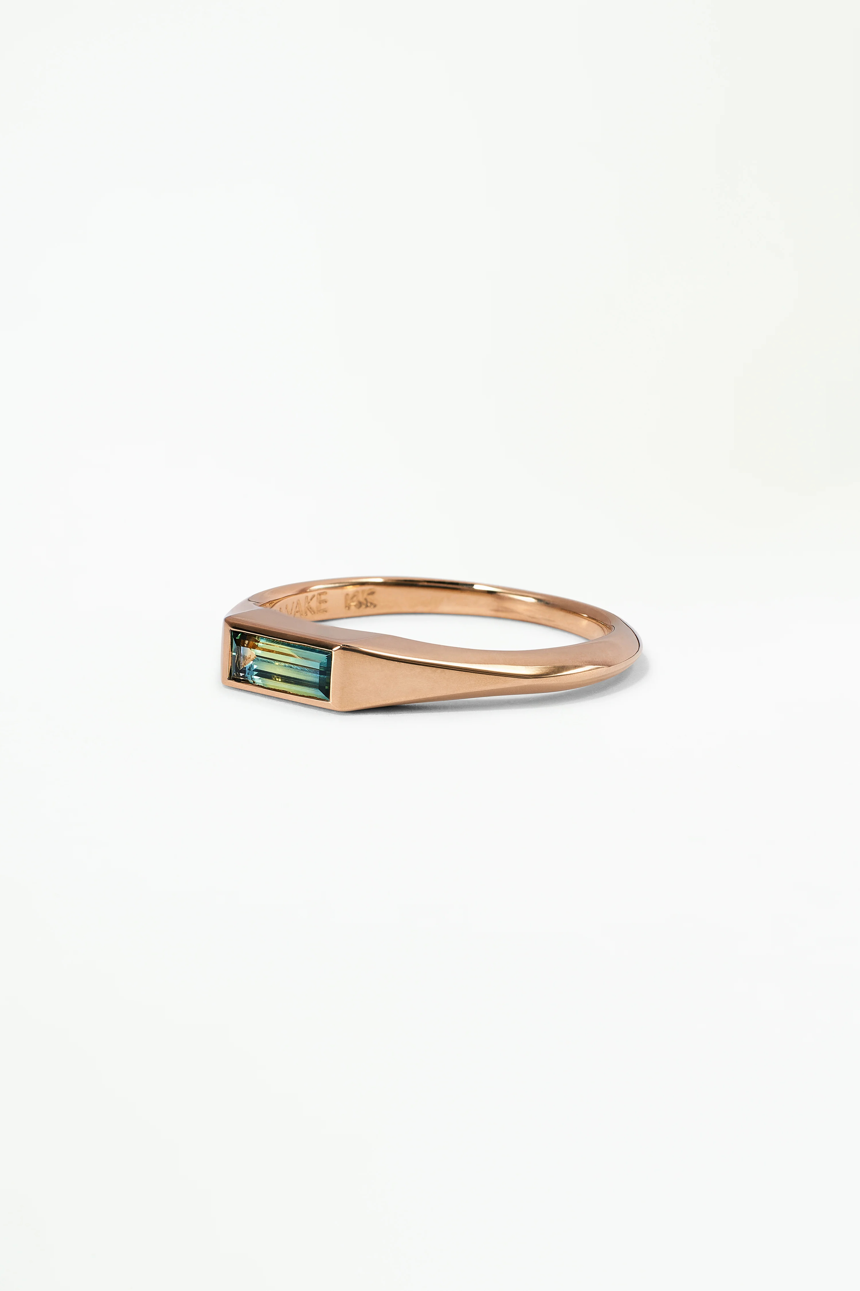 One of a Kind Baguette Cut Sapphire Signet Ring No. 57 - Image 3