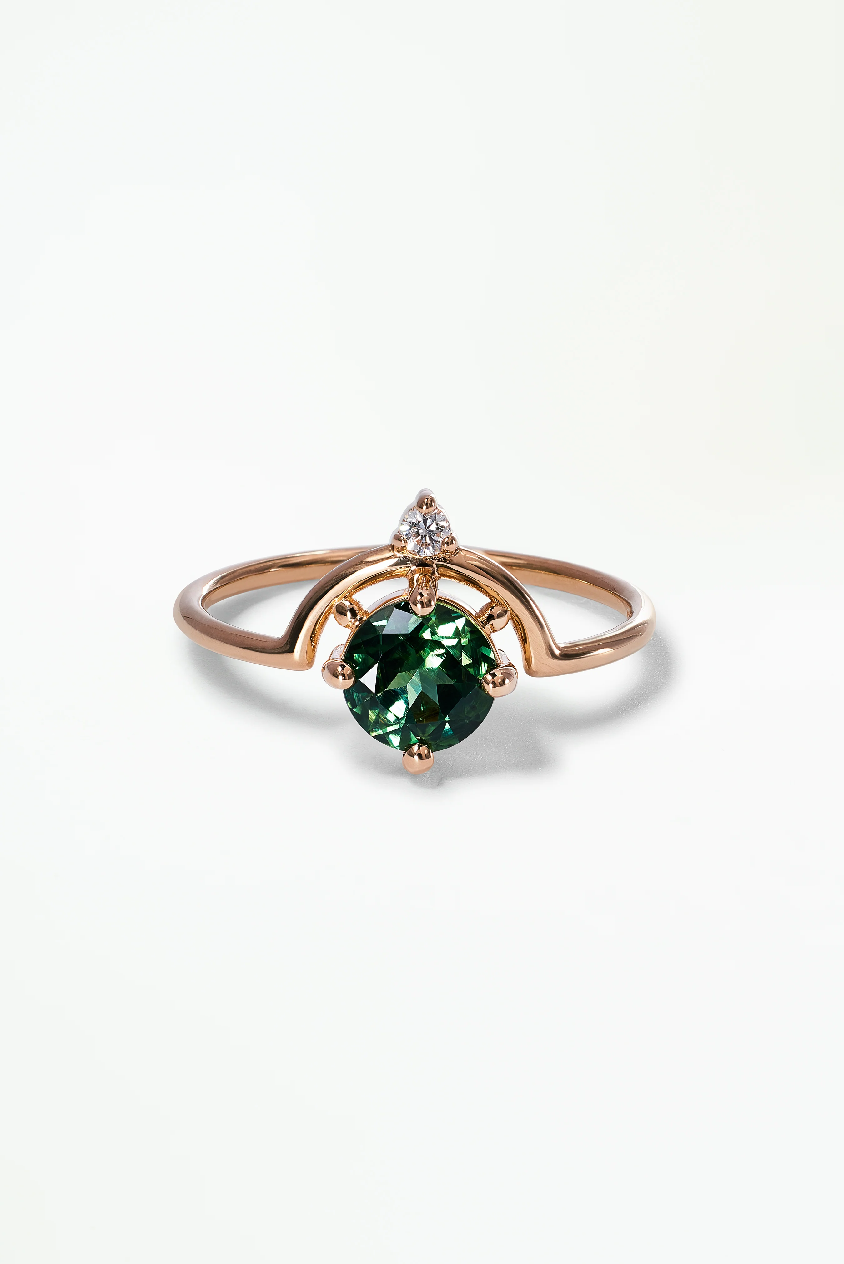 One of a Kind Brilliant Cut Sapphire and Diamond Nestled Ring No. 19