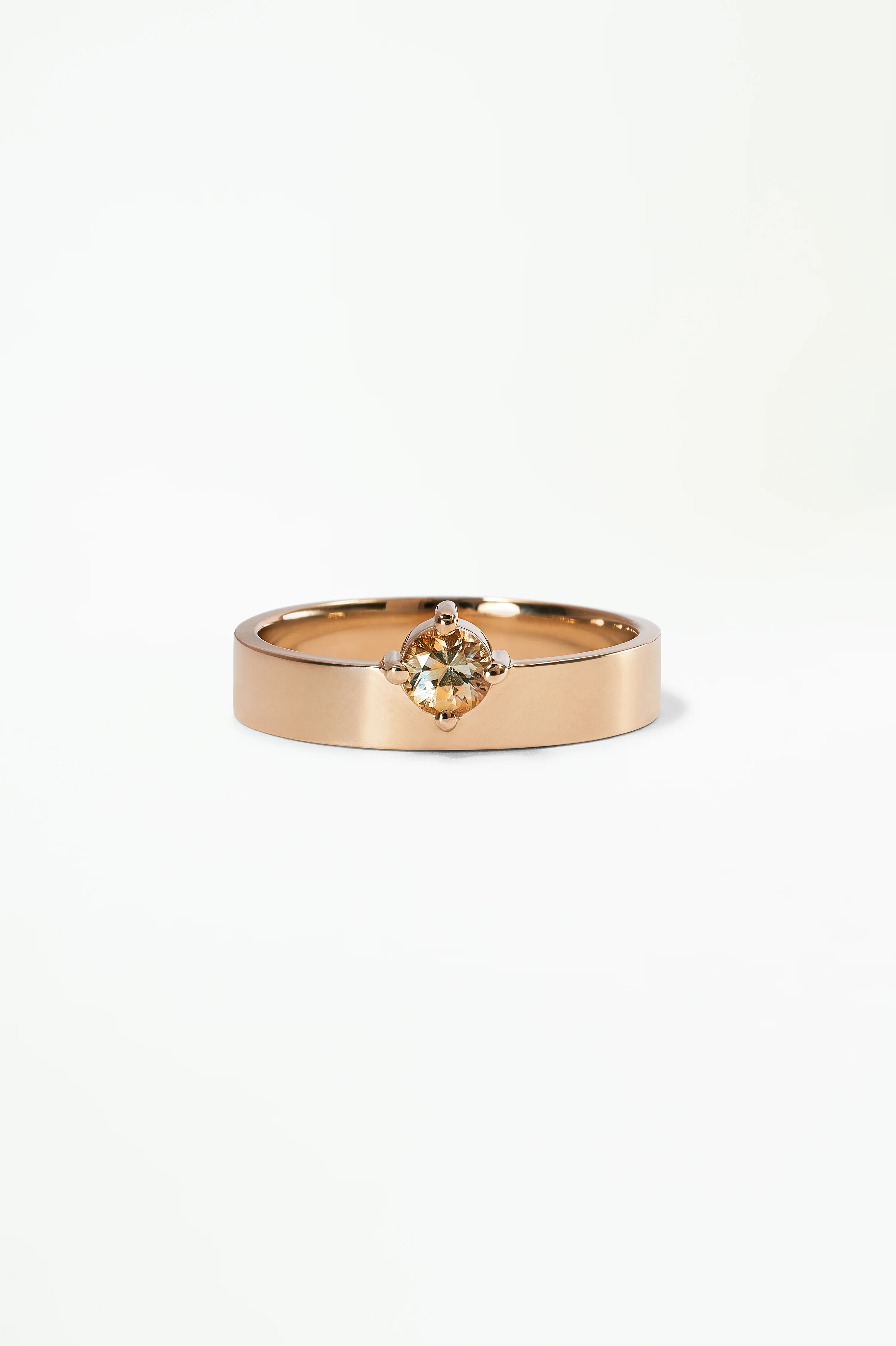One of a Kind Brilliant Cut Sapphire Monolith Ring No. 11