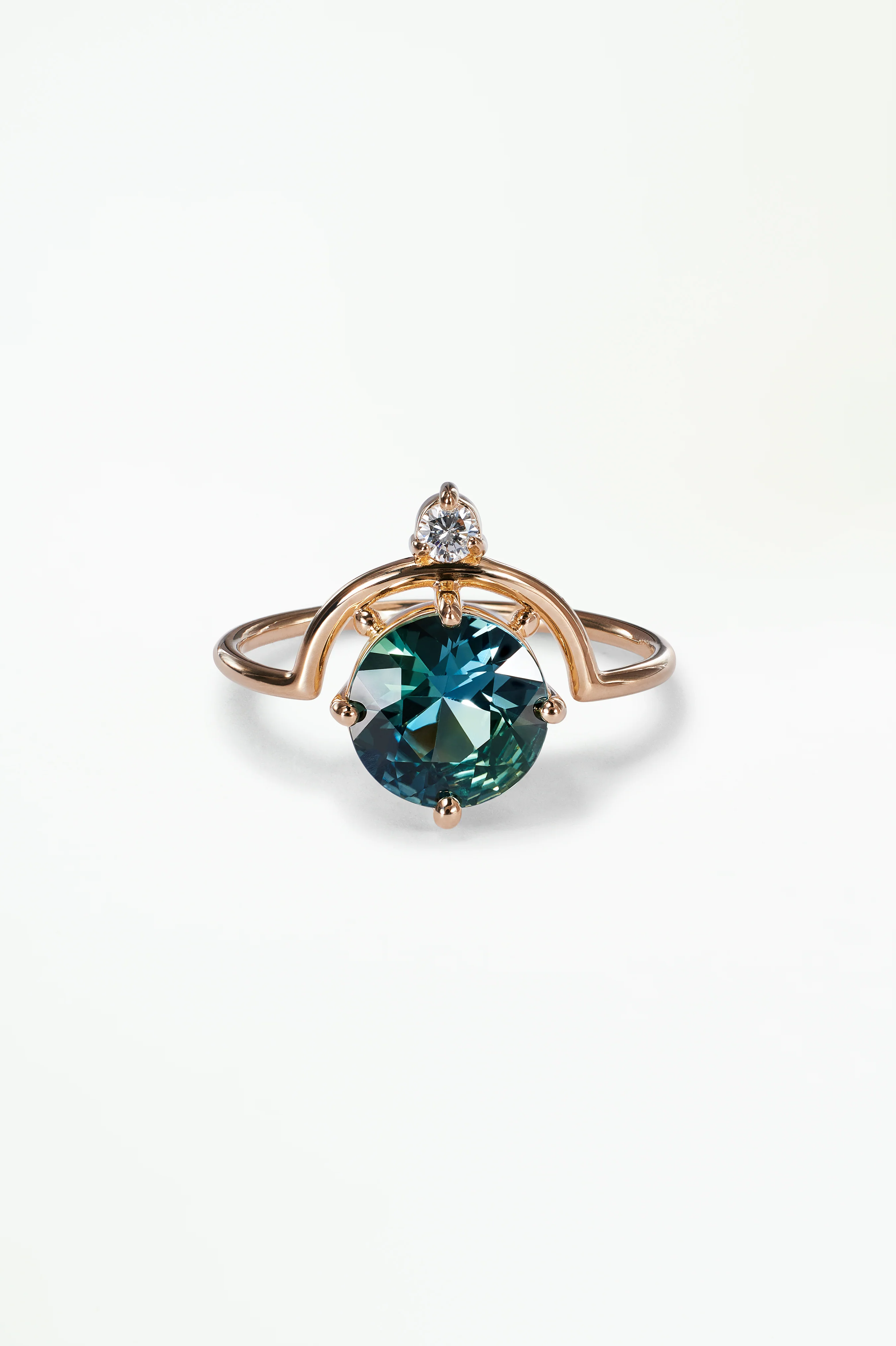 One of a Kind Brilliant Cut Sapphire Nestled Ring No. 22