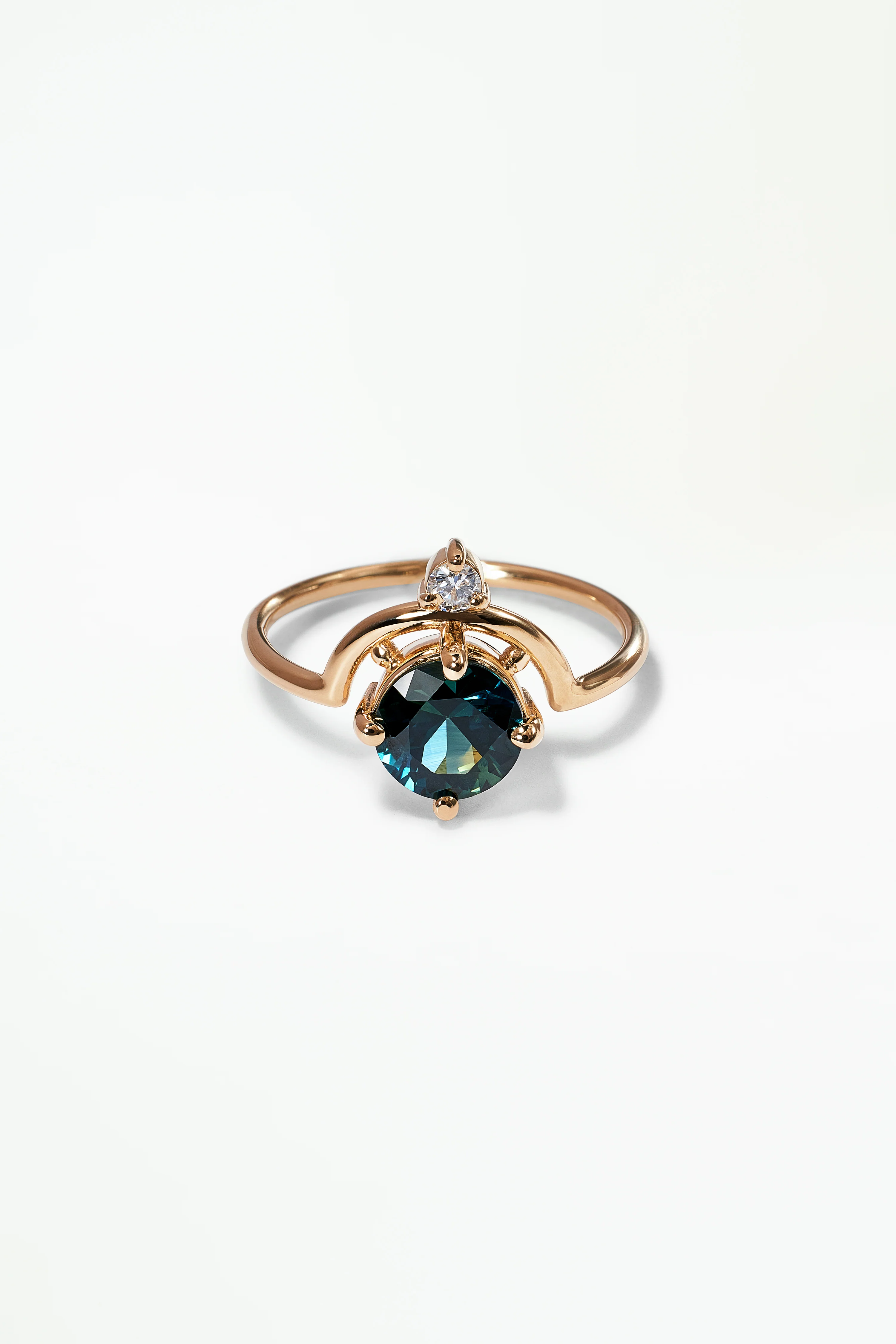 One of a Kind Brilliant Cut Sapphire Nestled Ring No. 4