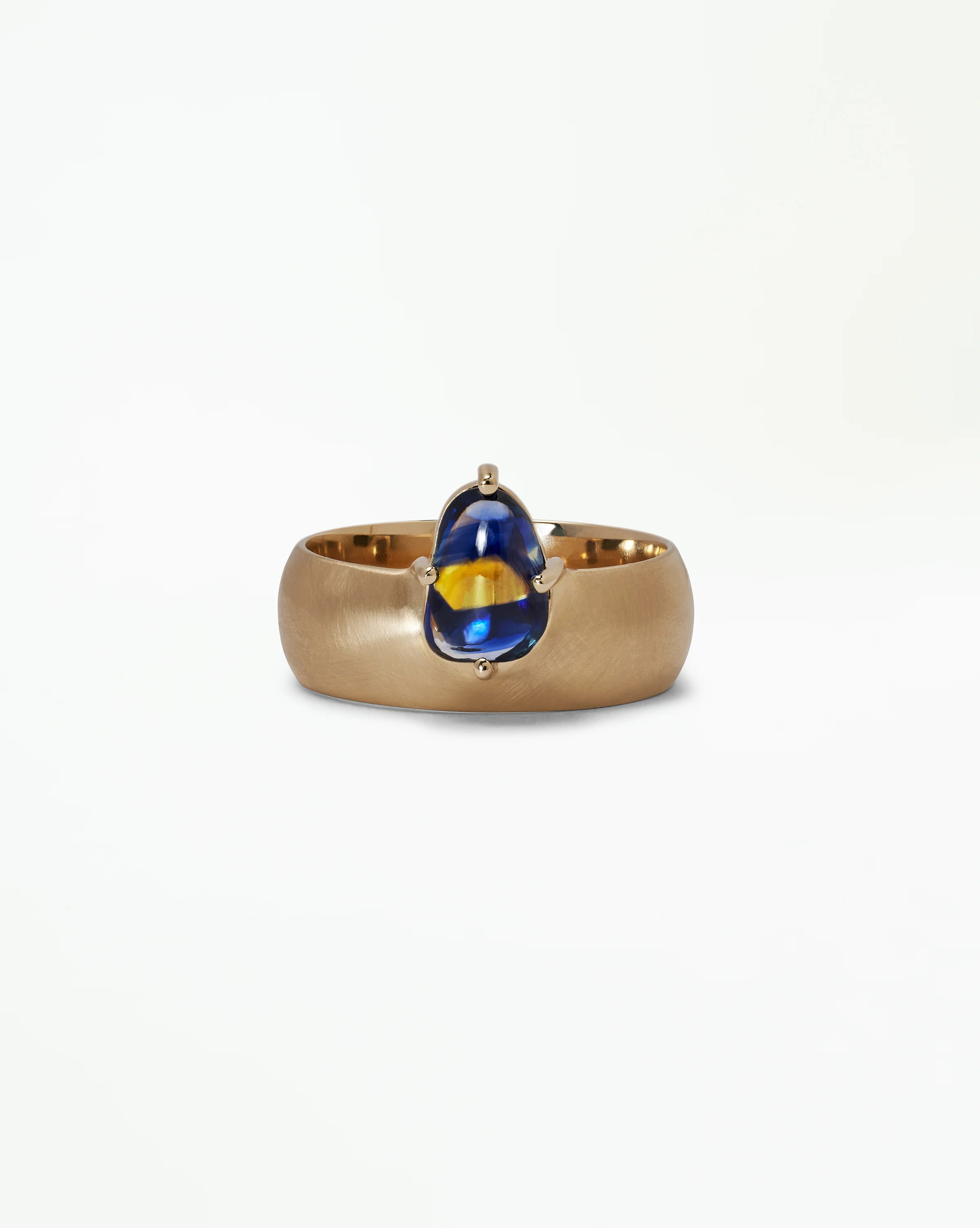 One of a Kind Cabochon Sapphire Monolith Ring No. 8