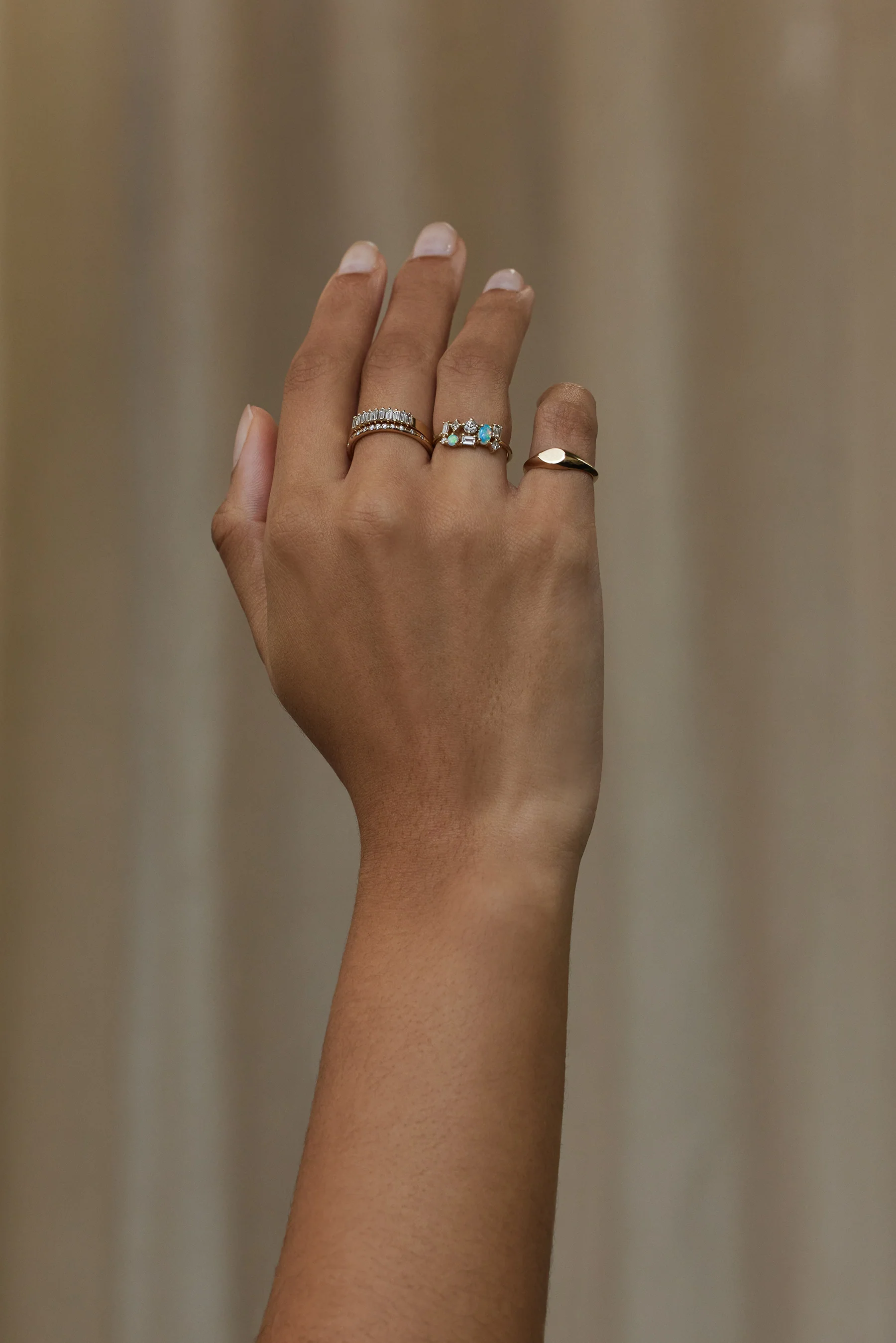 One of a Kind Diamond and Opal Mosaic Ring No. 32 - Image 4