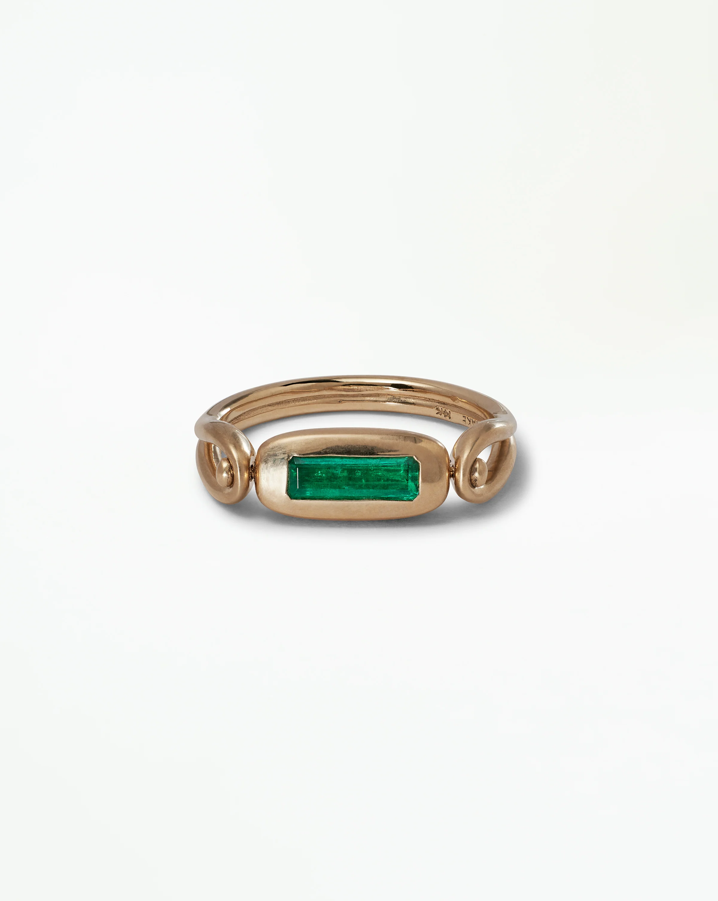 One of a Kind Elongated Emerald Tempo Ring No. 3