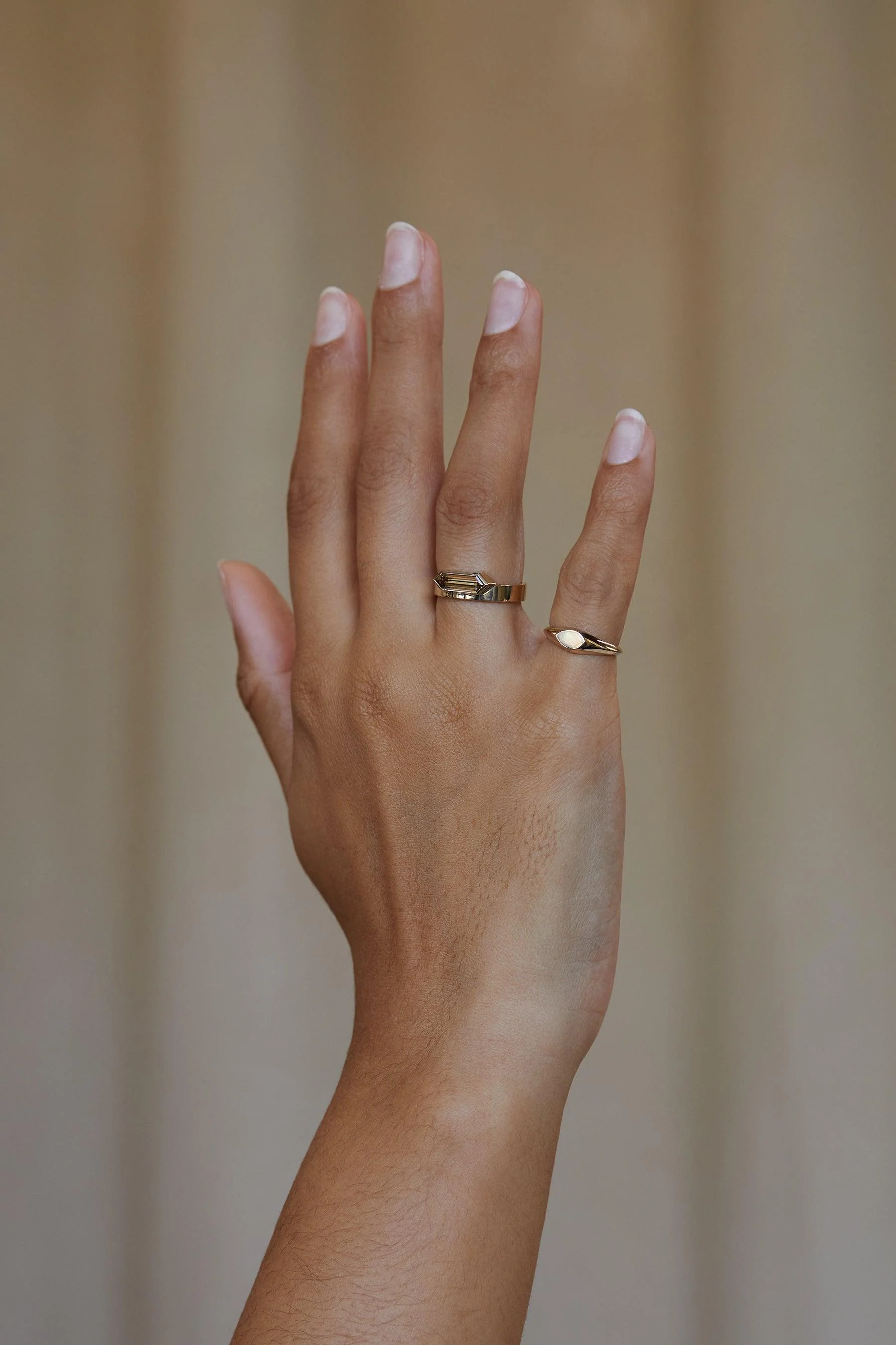 One of a Kind Elongated Hex Champagne Diamond Monolith - Image 4
