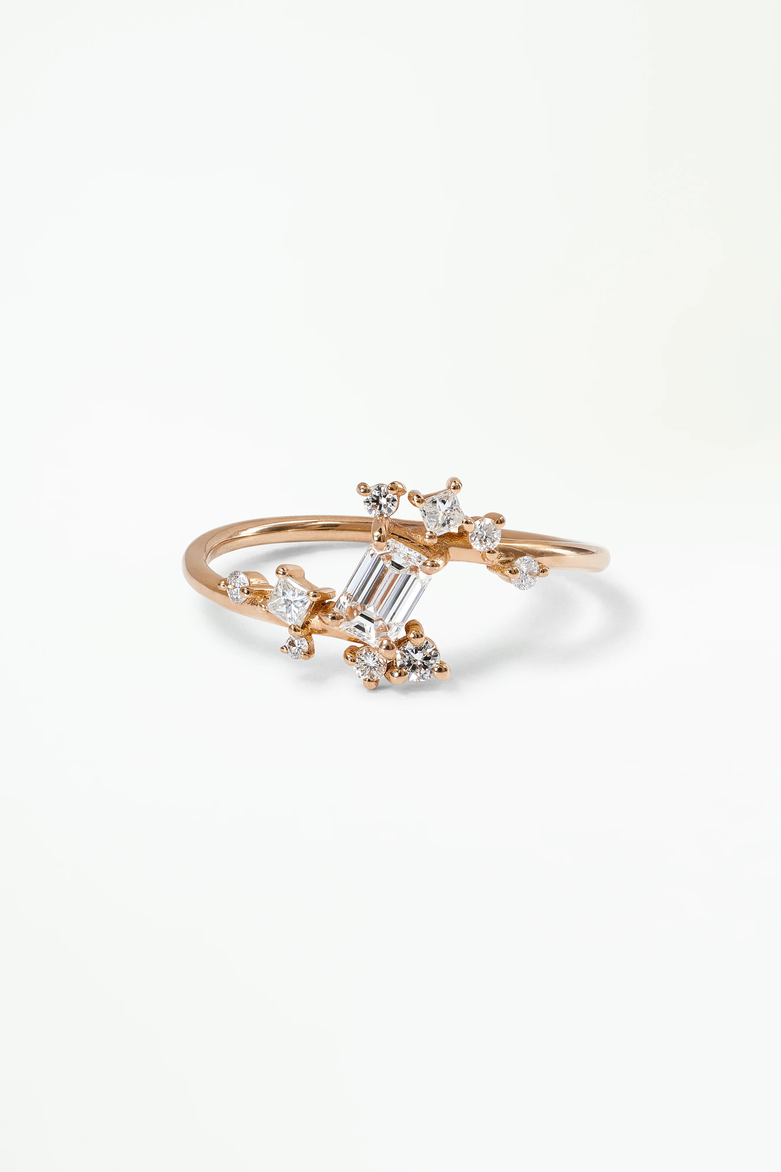 Limited Edition Emerald Cut Diamond Celestial Ring No. 3