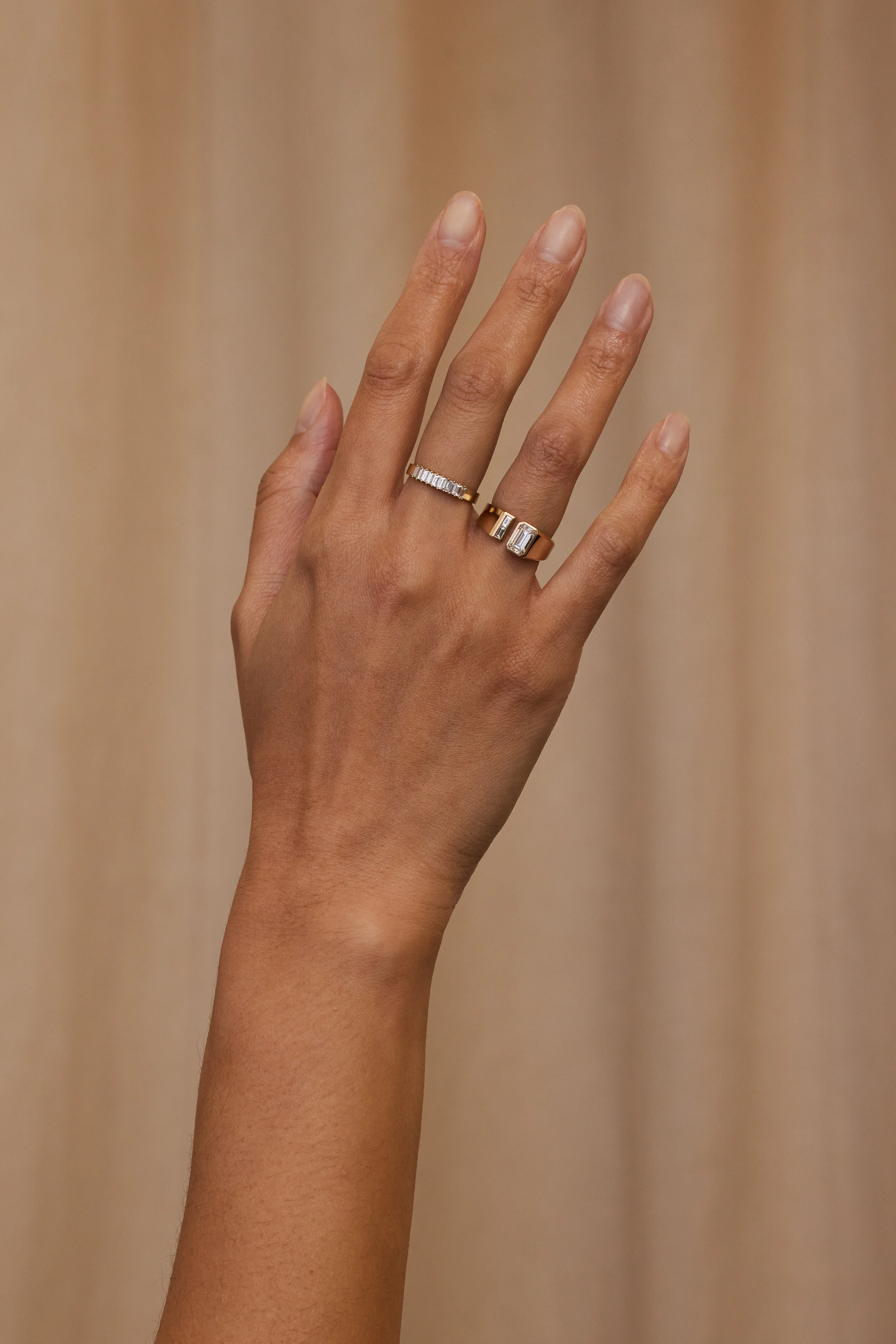 One of a Kind Emerald Cut Diamond Dyad Signet Ring No. 9 - Image 4