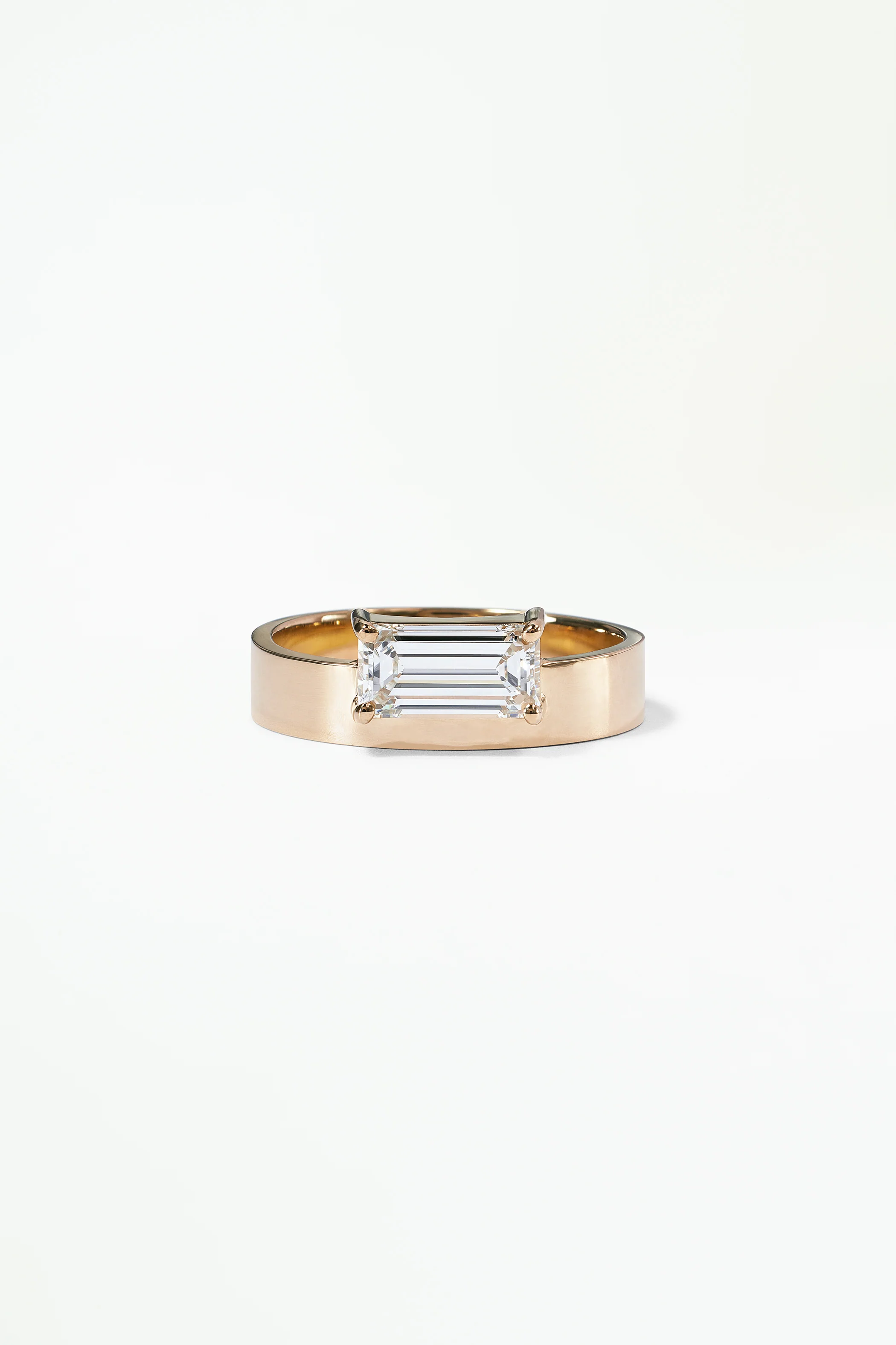 One of a Kind Emerald Cut Diamond Monolith Ring No. 24