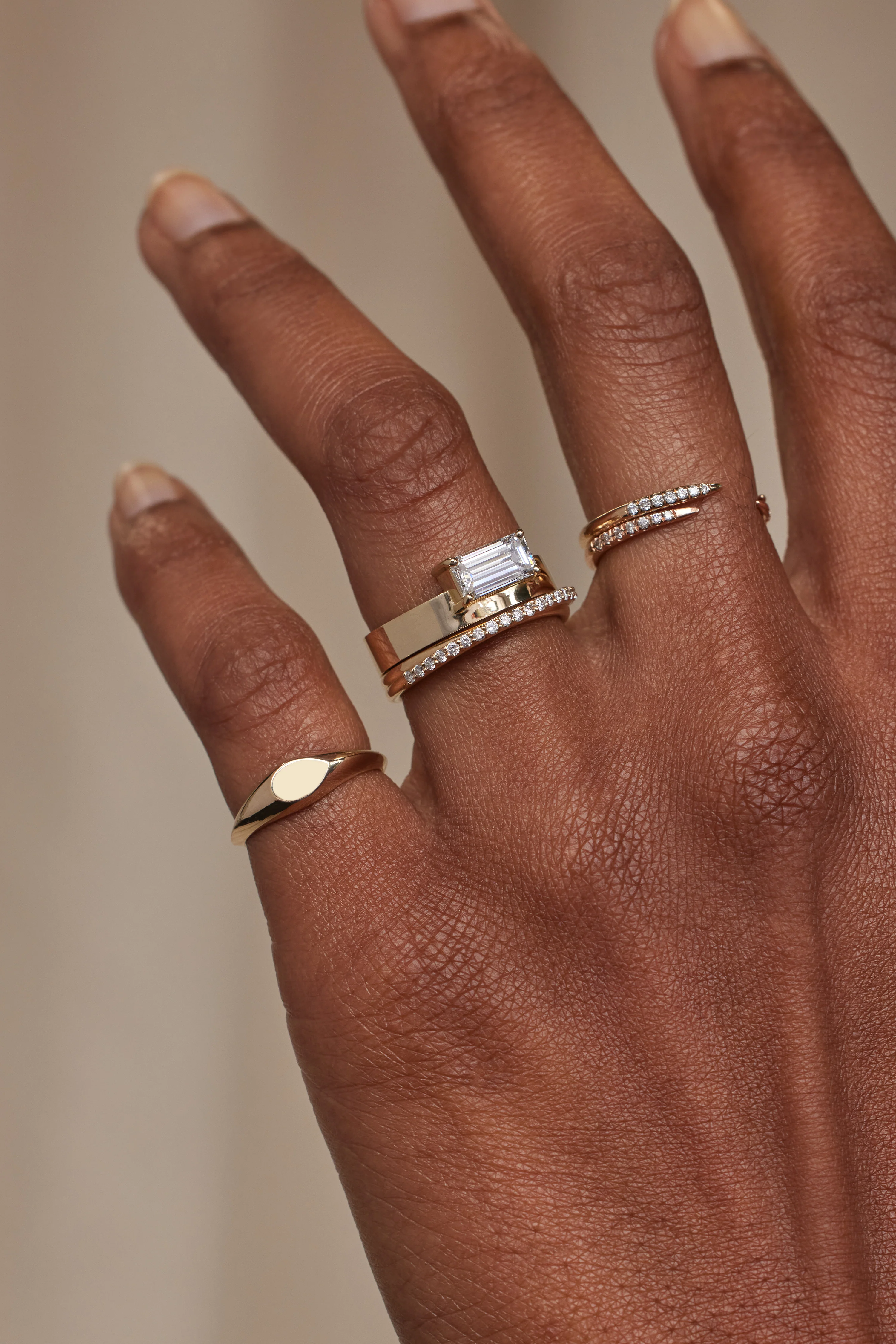 One of a Kind Emerald Cut Diamond Monolith Ring No. 24 - Image 2