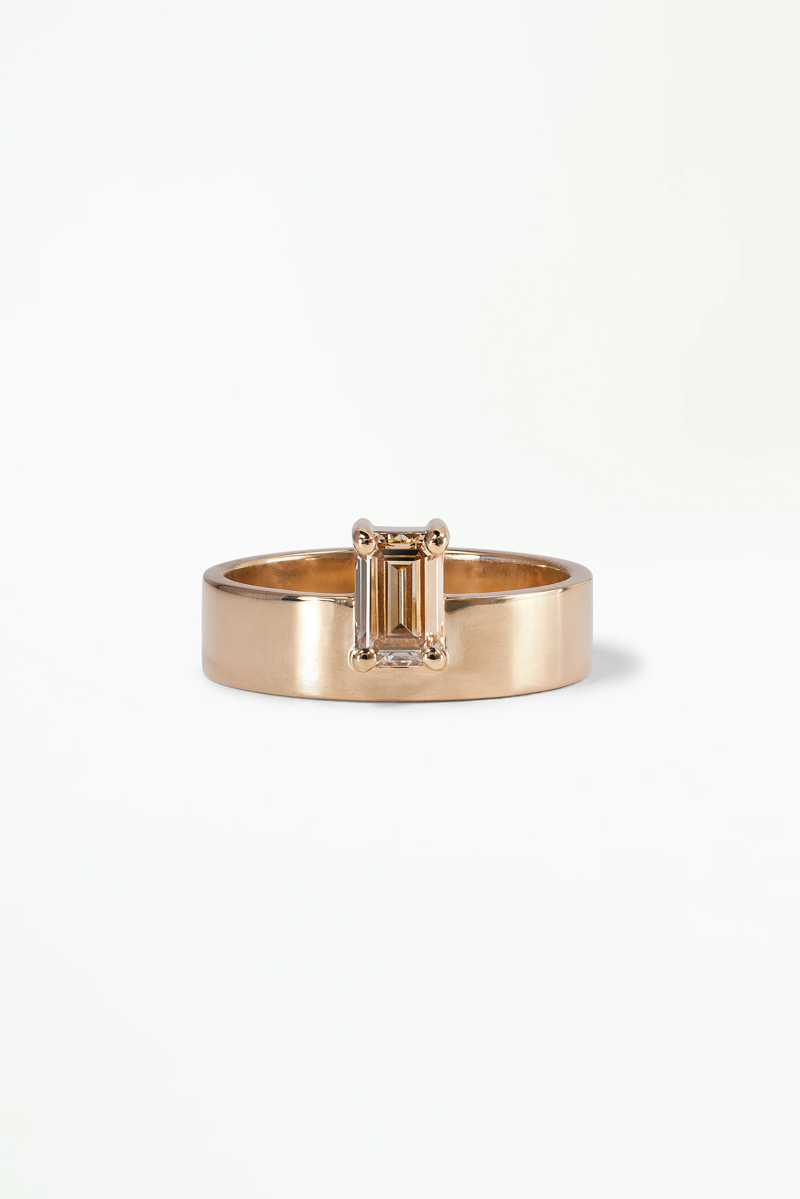 One of a Kind Emerald Cut Diamond Monolith Ring No. 39