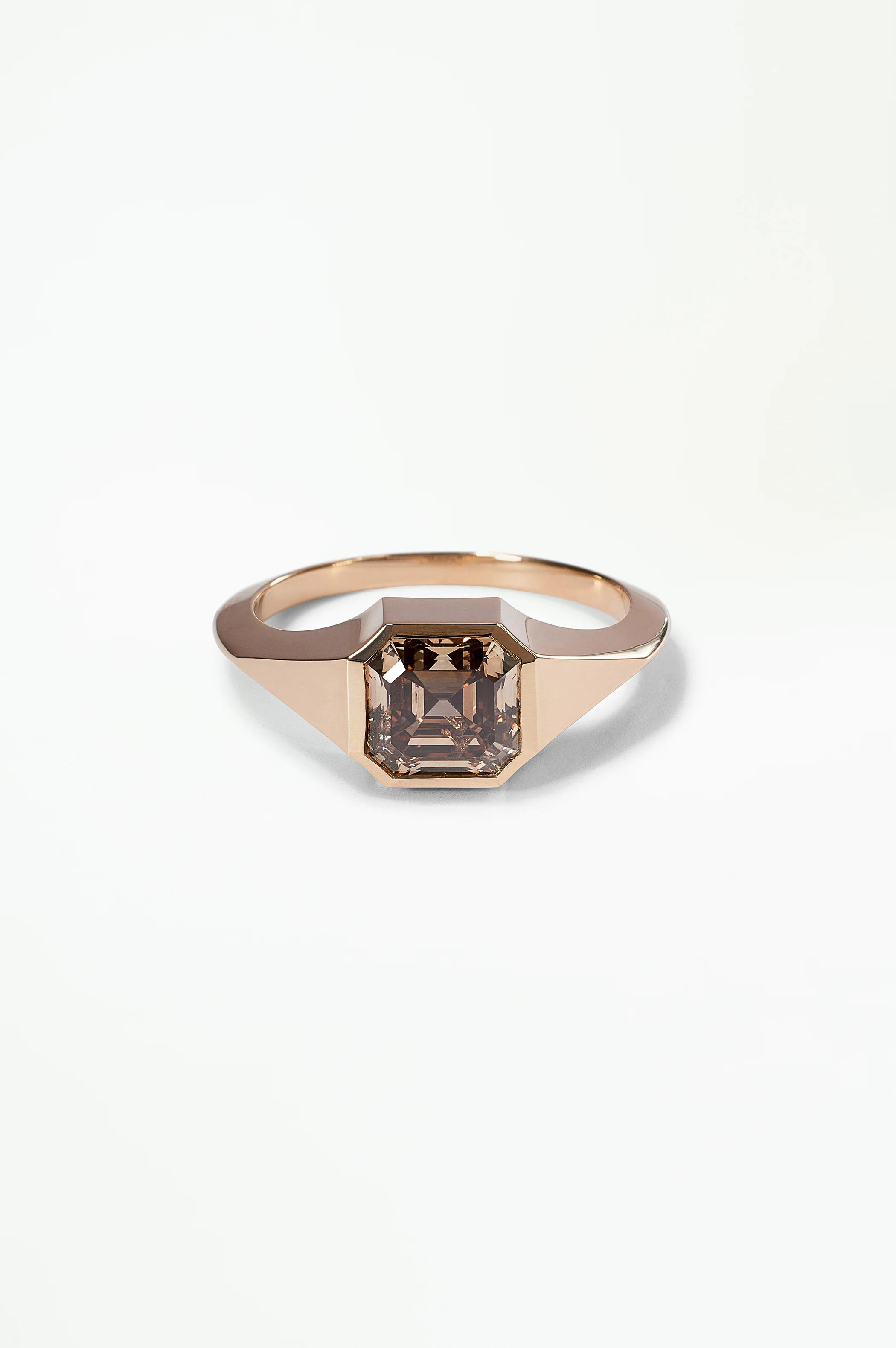 One of a Kind Emerald Cut Diamond Signet Ring No. 38