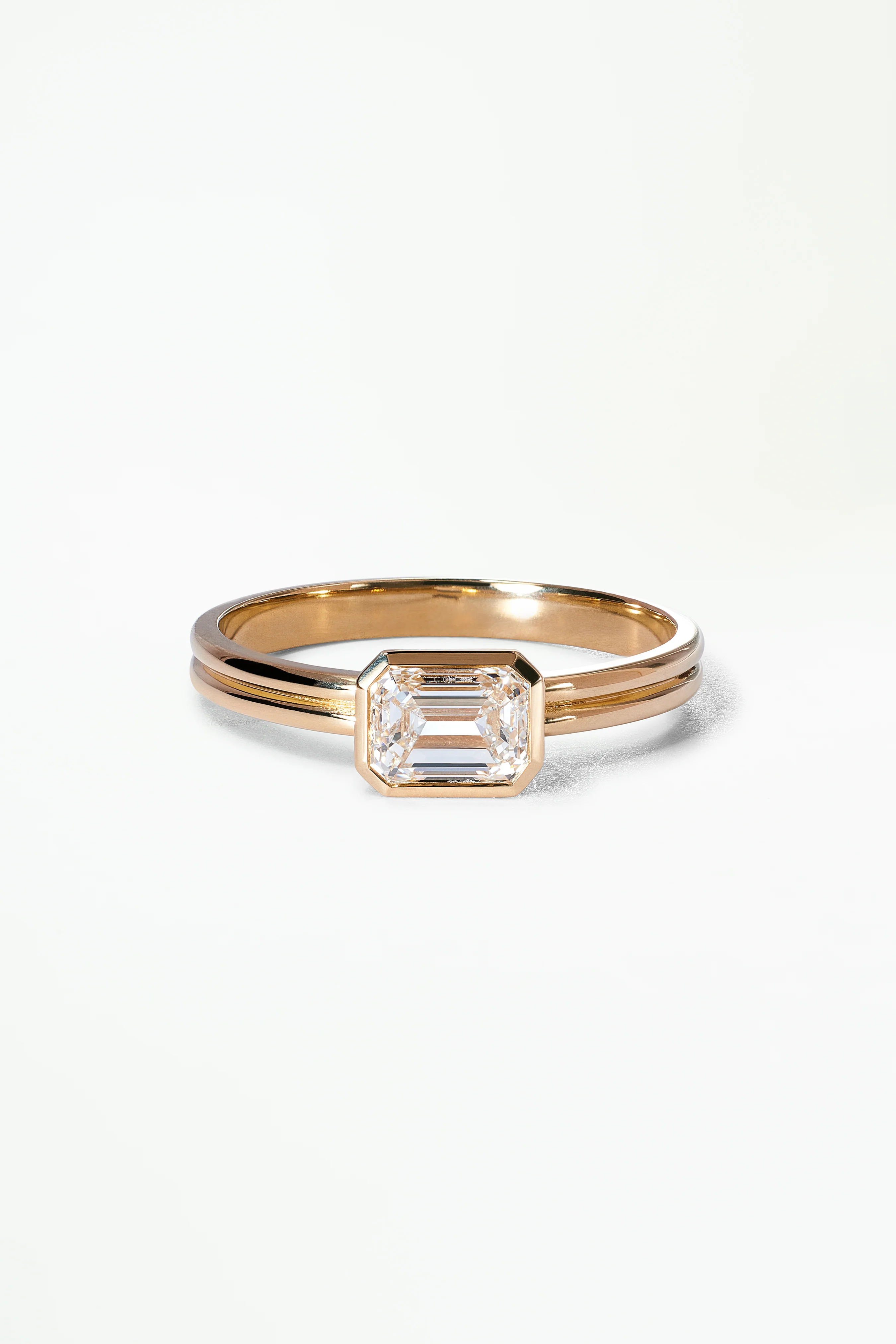 One of a Kind Emerald Cut Diamond Solitaire Ring No. 5