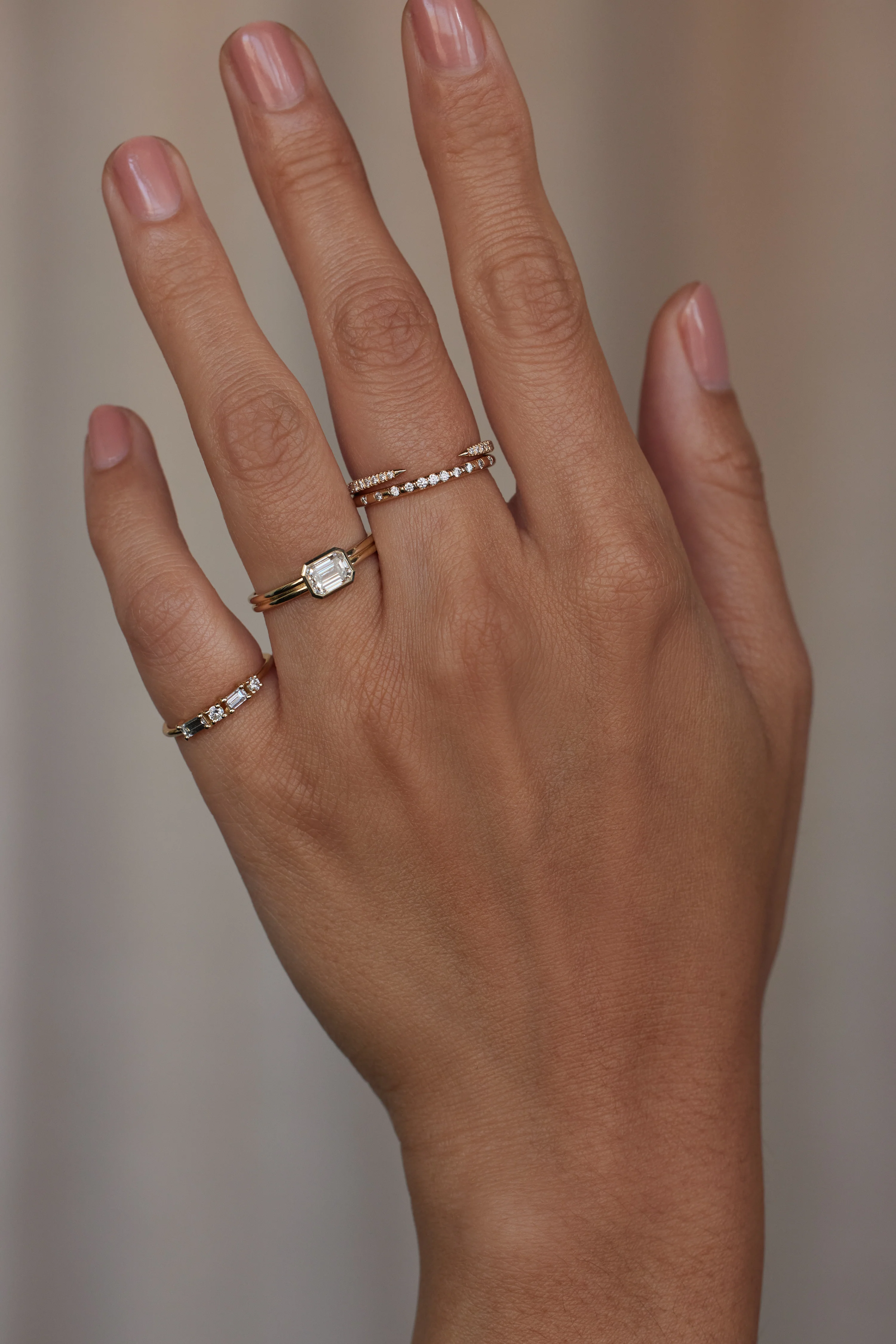 One of a Kind Emerald Cut Diamond Solitaire Ring No. 5 - Image 2