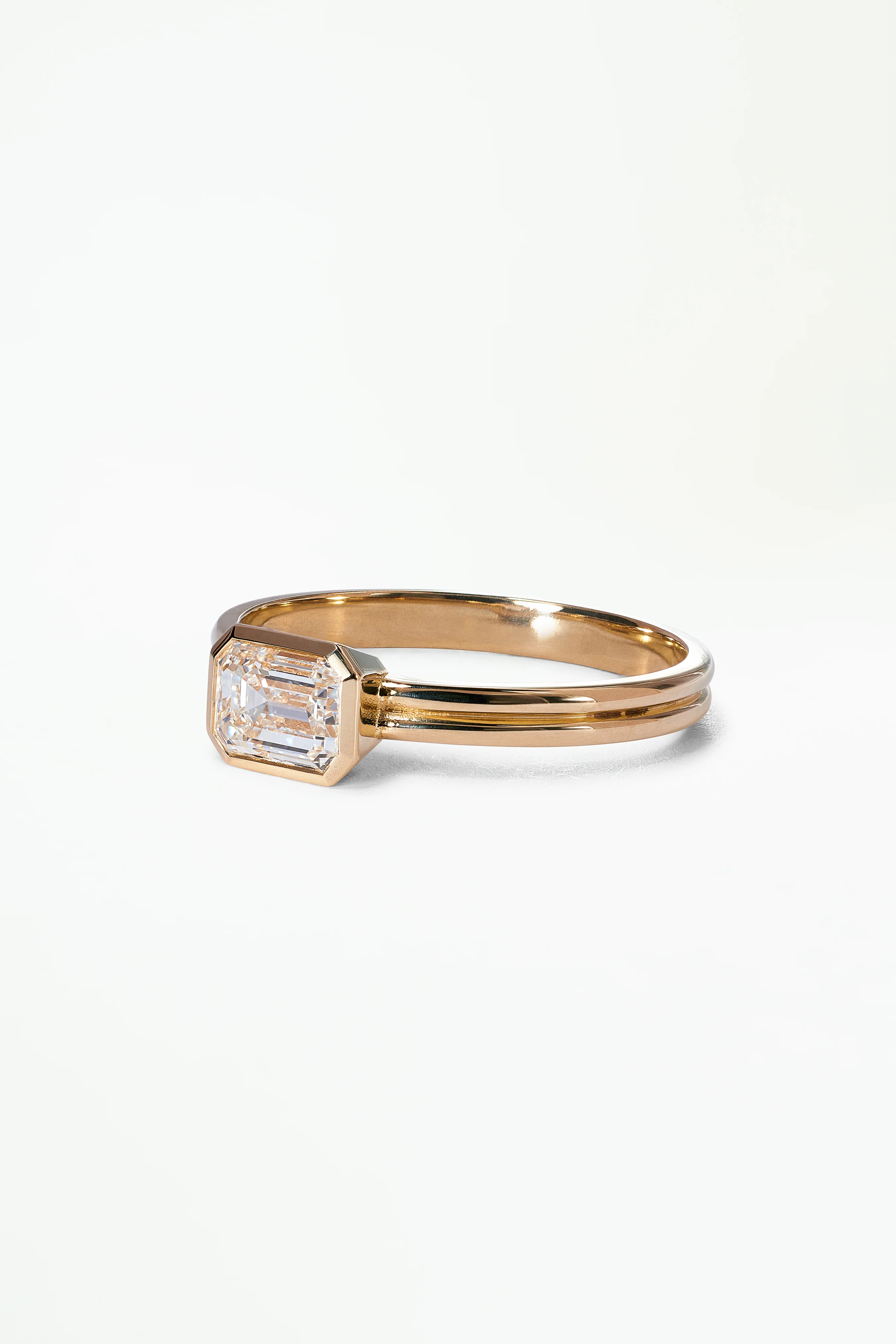 One of a Kind Emerald Cut Diamond Solitaire Ring No. 5 - Image 3