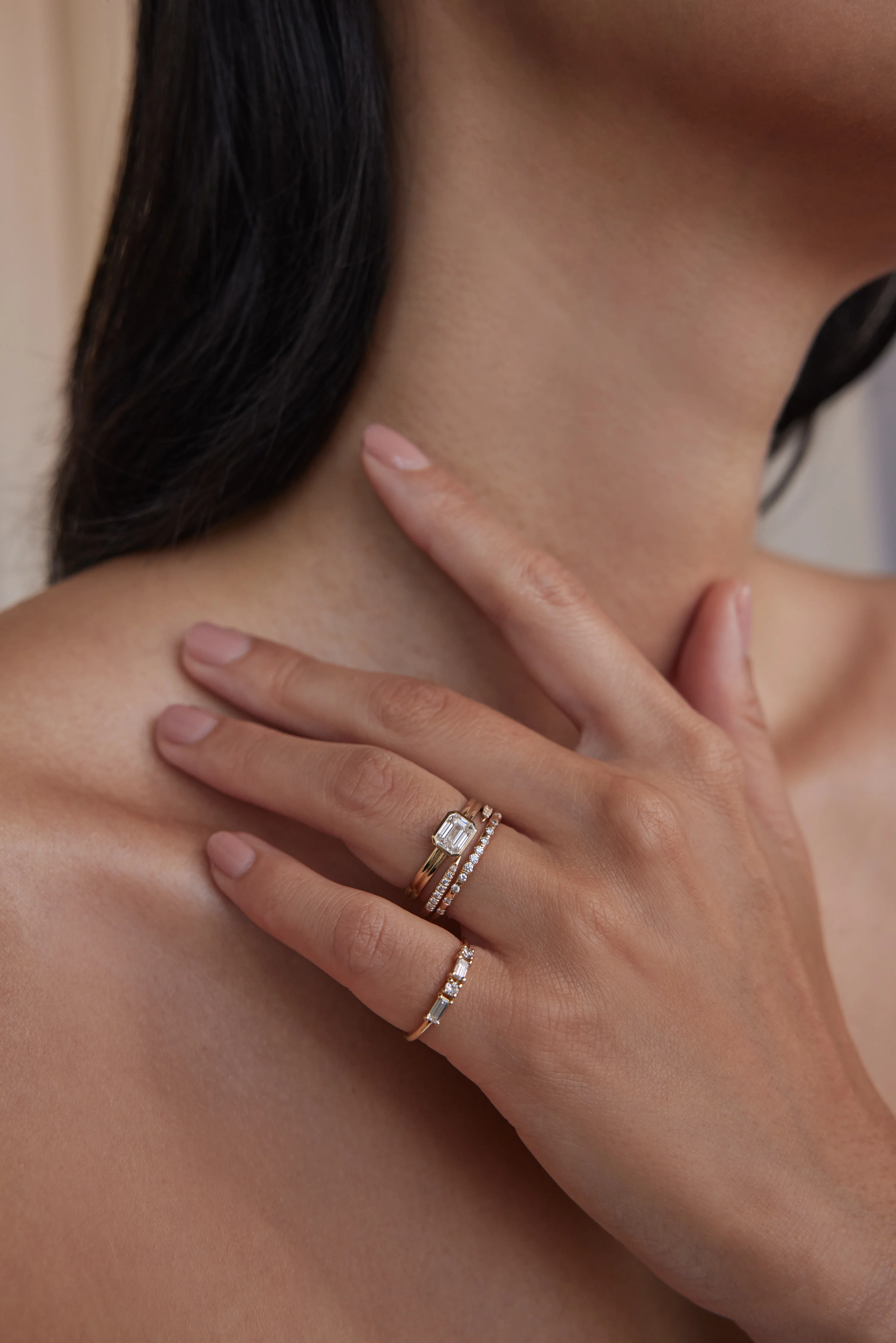 One of a Kind Emerald Cut Diamond Solitaire Ring No. 5 - Image 4
