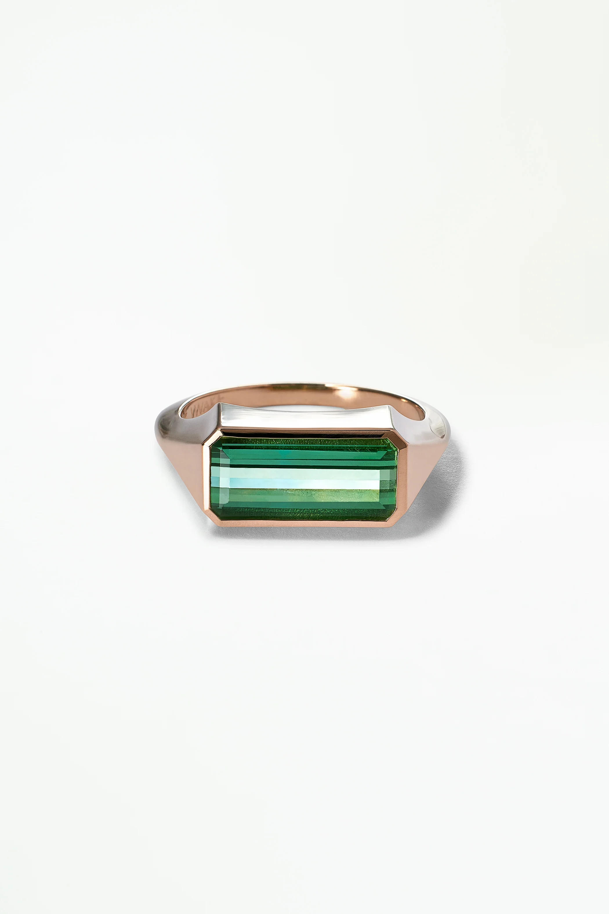 One of a Kind Emerald Cut Green Tourmaline Signet Ring No. 46