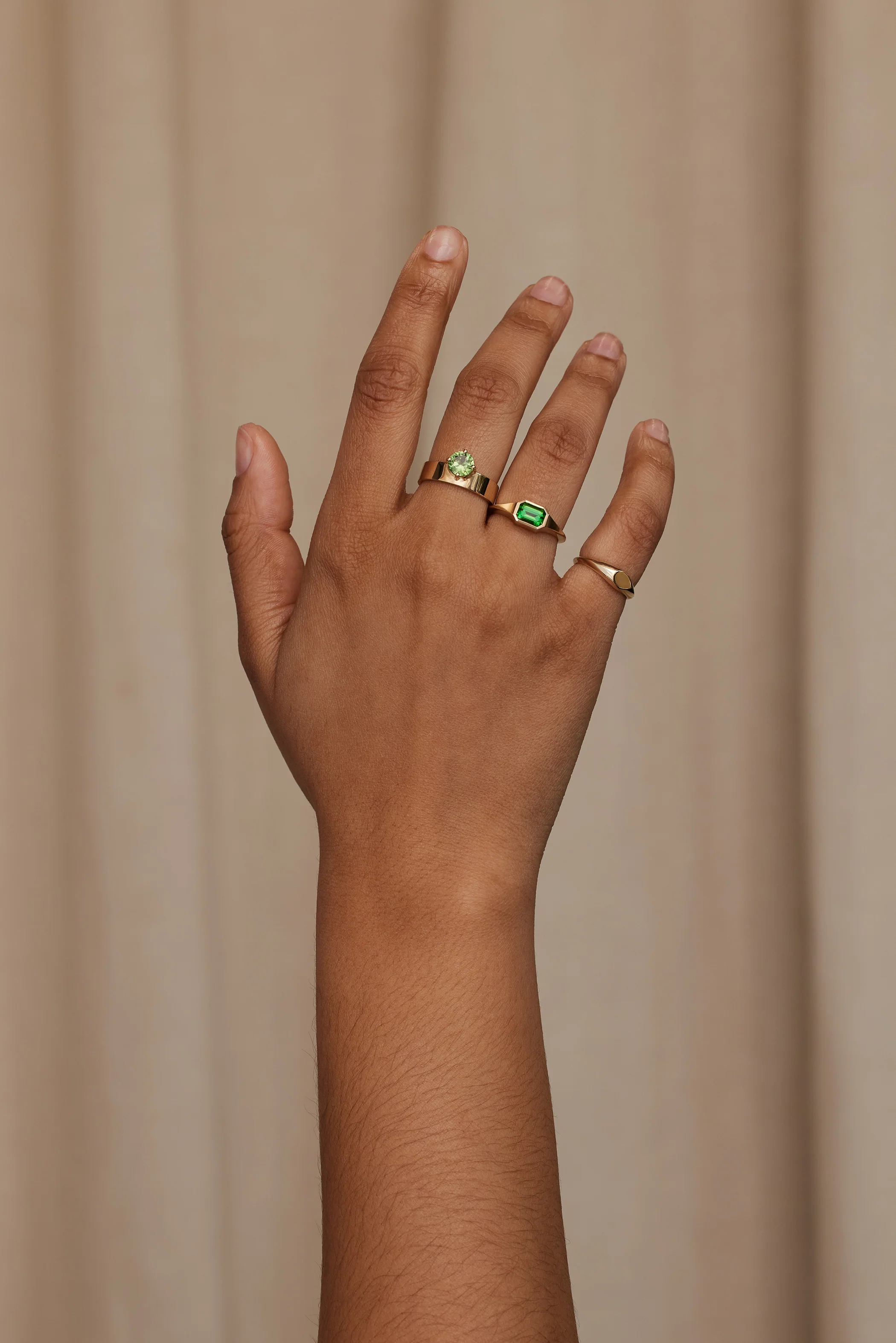 One of a Kind Emerald Cut Green Tourmaline Signet Ring No. 47 - Image 5