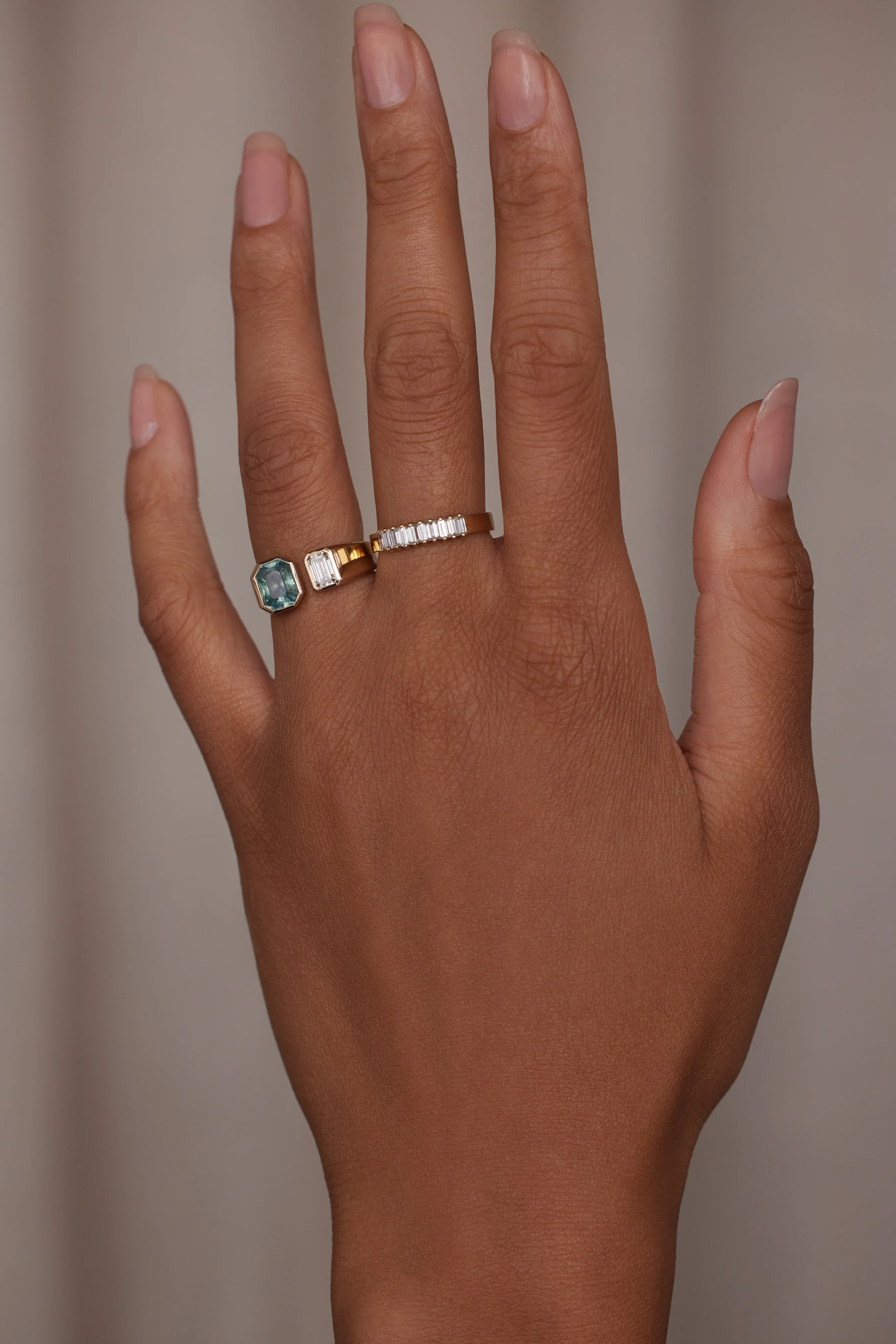 One of a Kind Emerald Cut Sapphire Dyad Signet Ring No. 19 - Image 2
