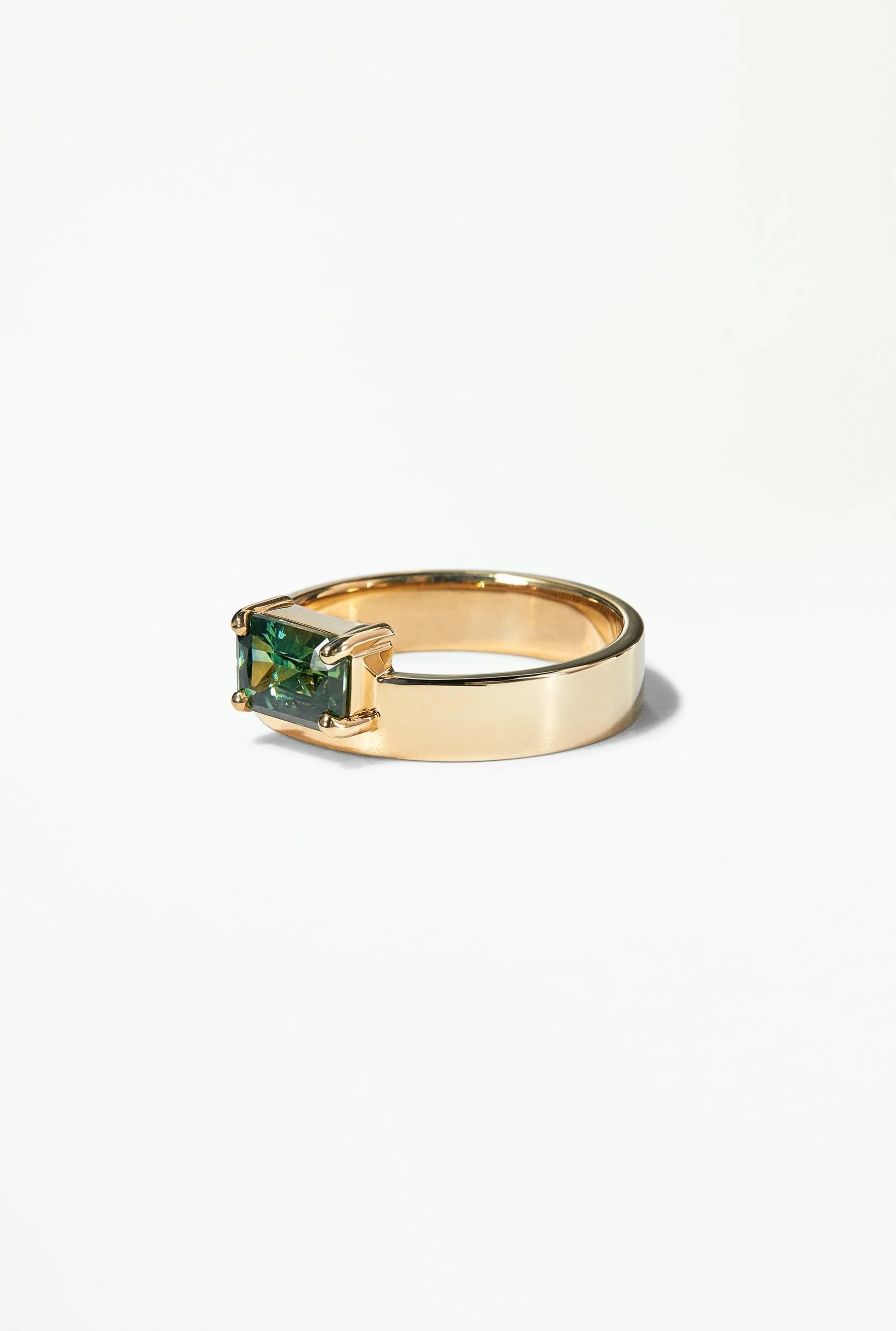 One of a Kind Emerald Cut Sapphire Monolith Ring - Image 3