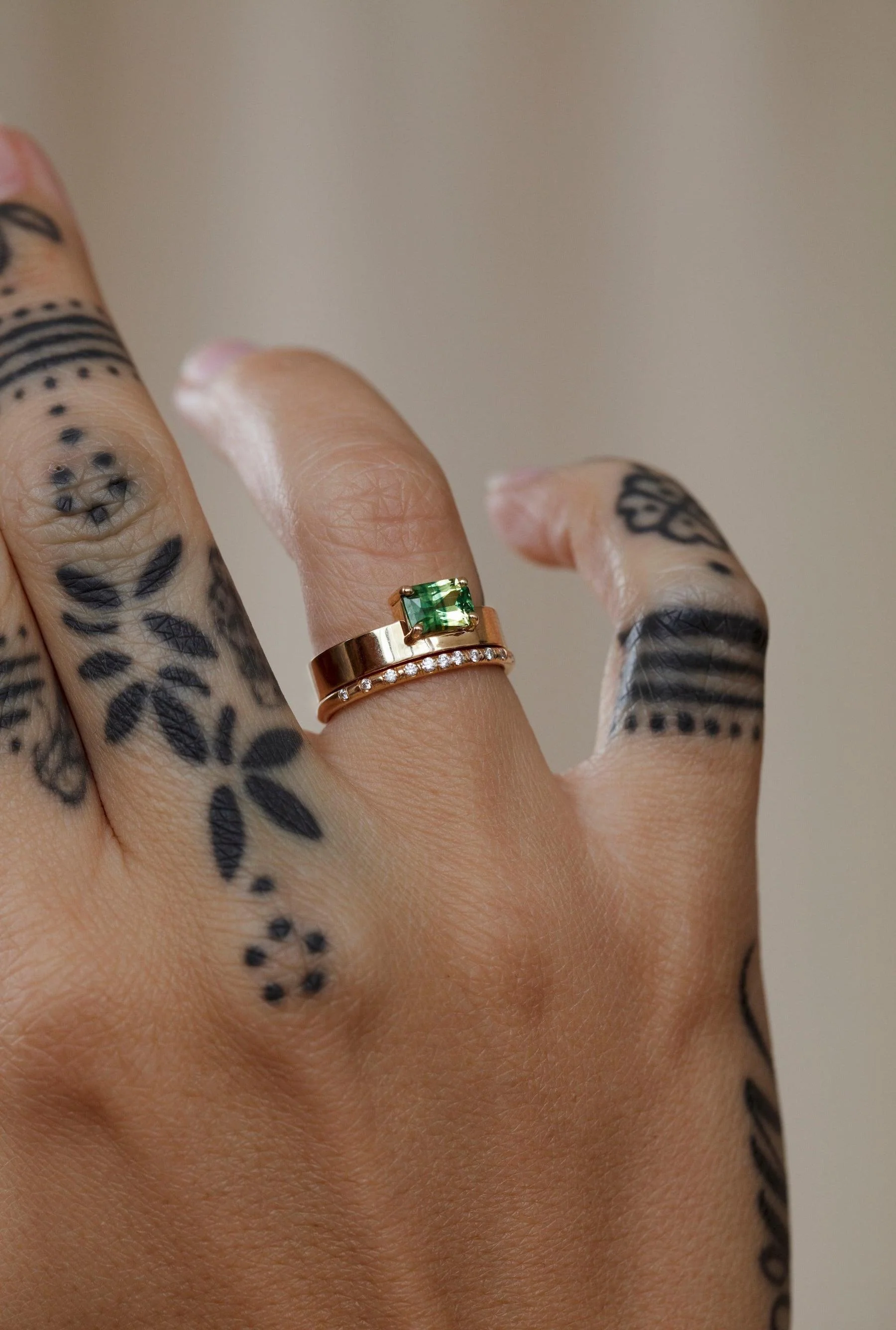 One of a Kind Emerald Cut Sapphire Monolith Ring - Image 4