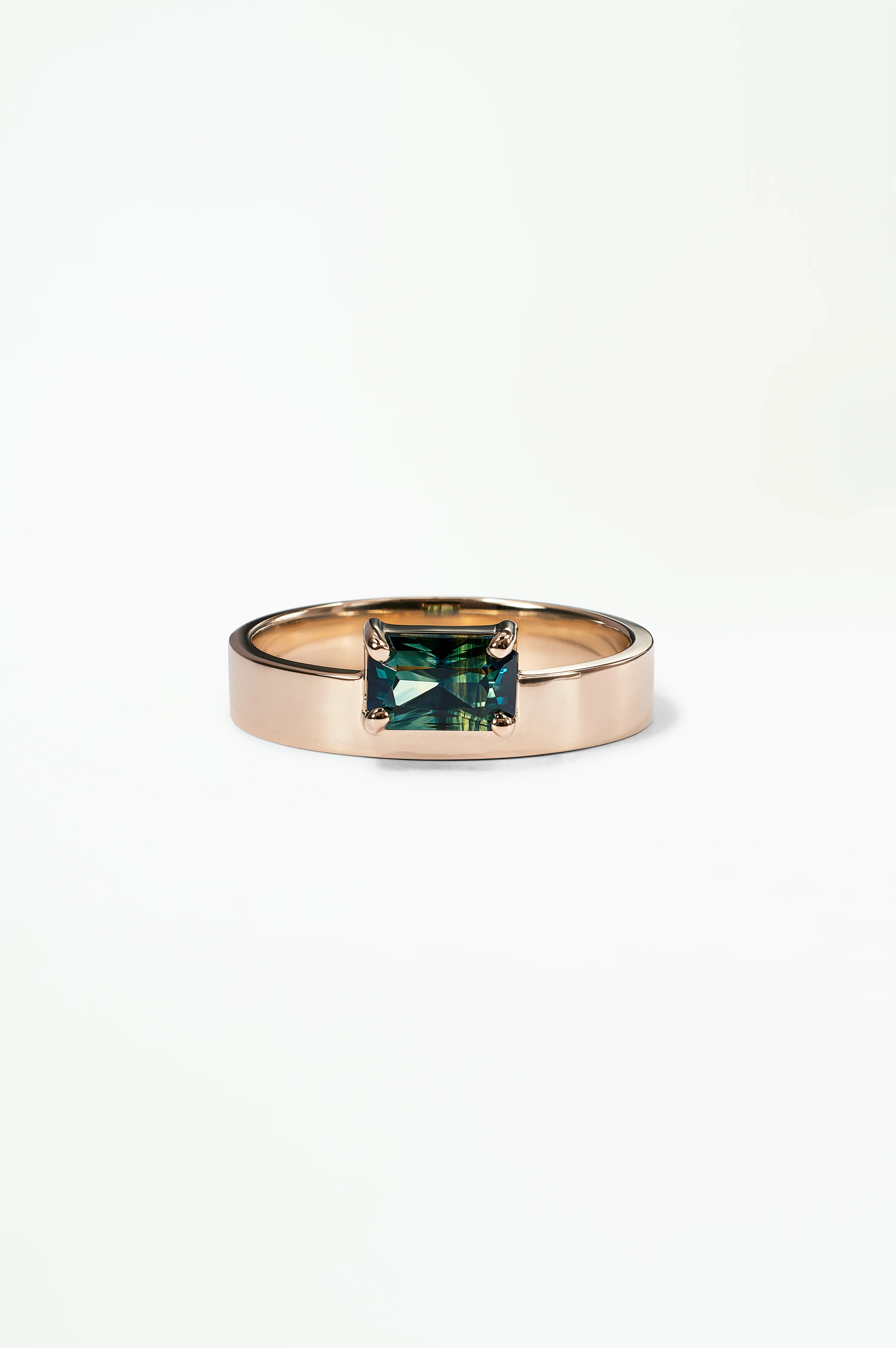 One of a Kind Emerald Cut Sapphire Monolith Ring No. 2