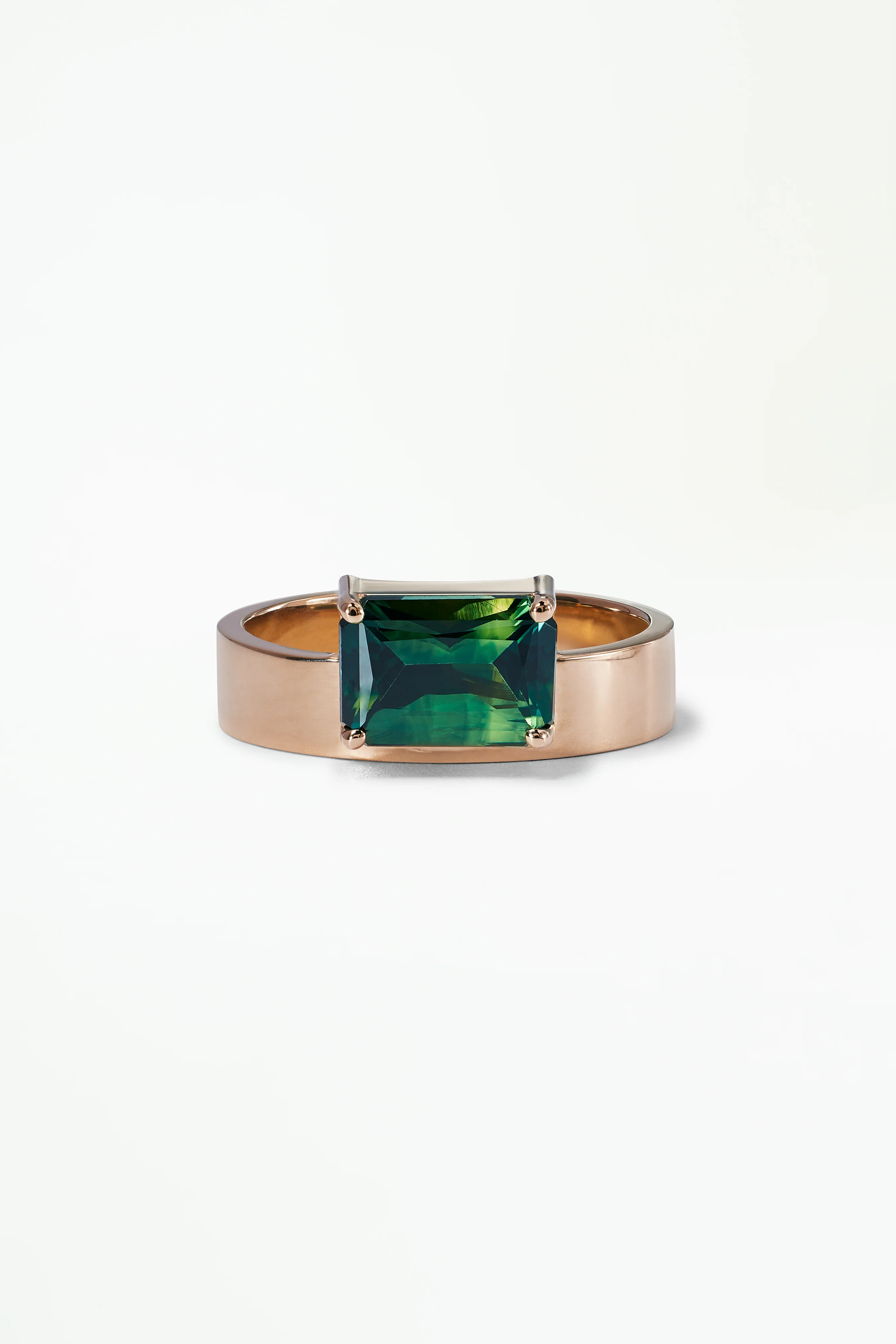 One of a Kind Emerald Cut Sapphire Monolith Ring No. 43