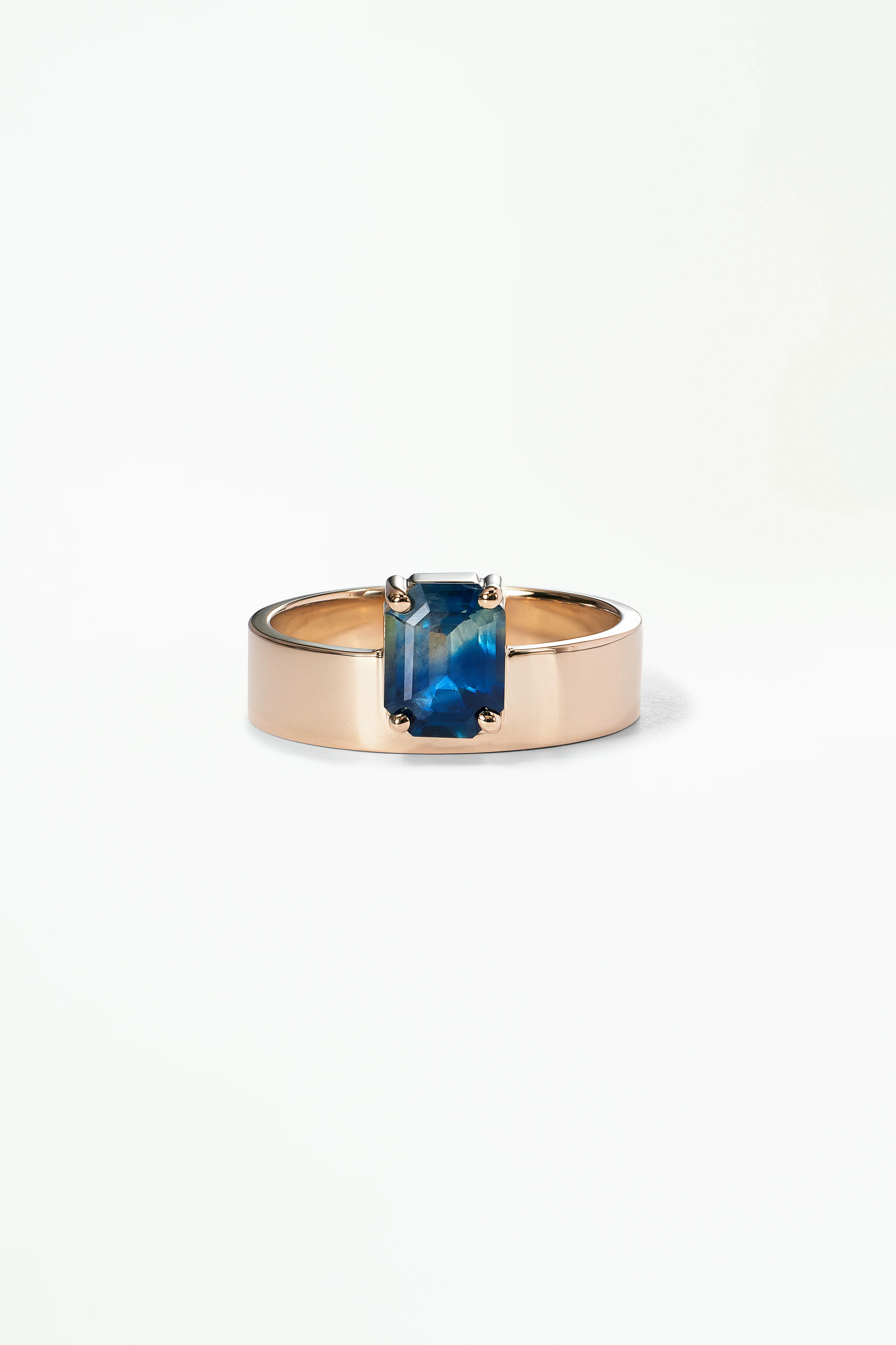 One of a Kind Emerald Cut Sapphire Monolith Ring No. 6