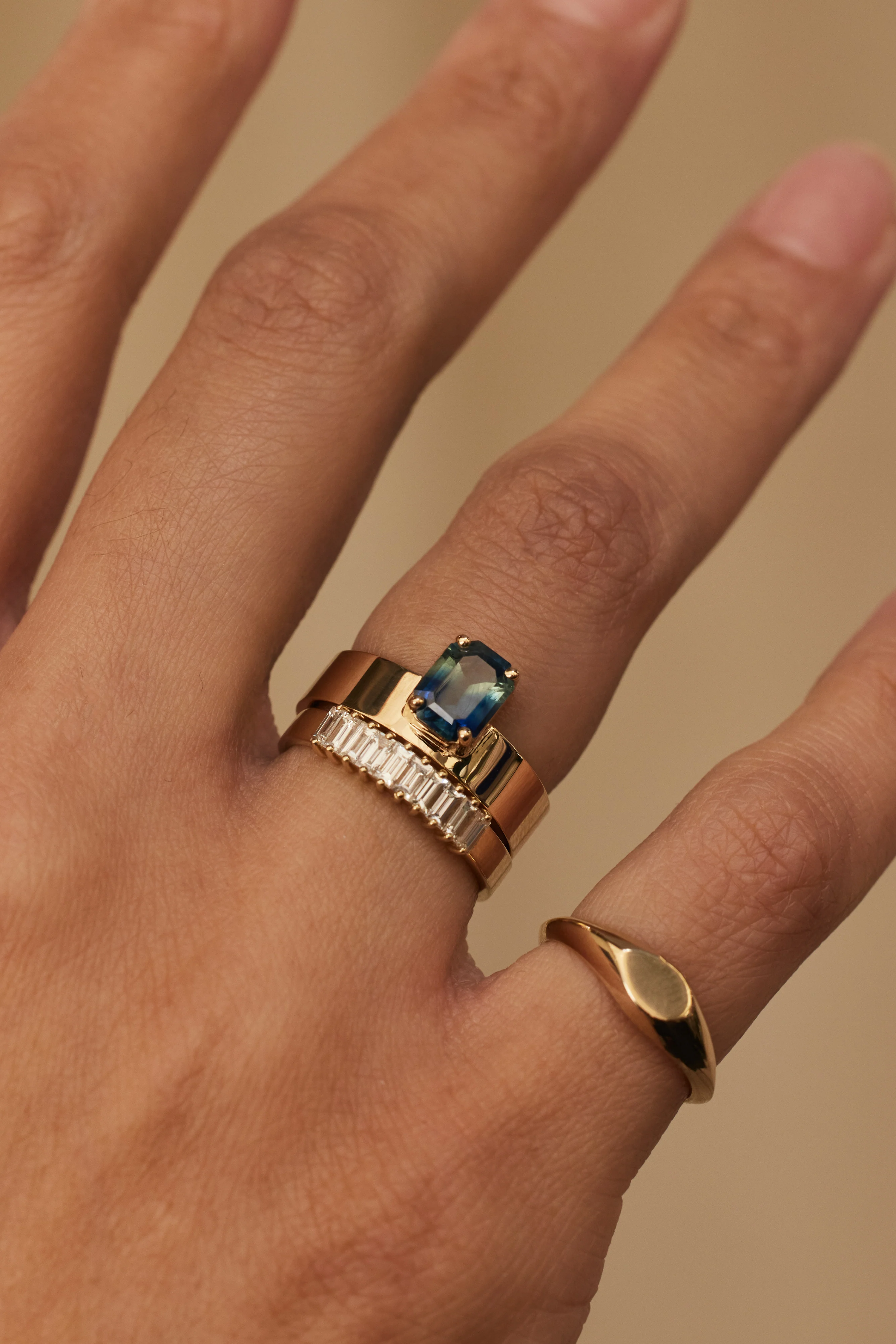 One of a Kind Emerald Cut Sapphire Monolith Ring No. 6 - Image 2