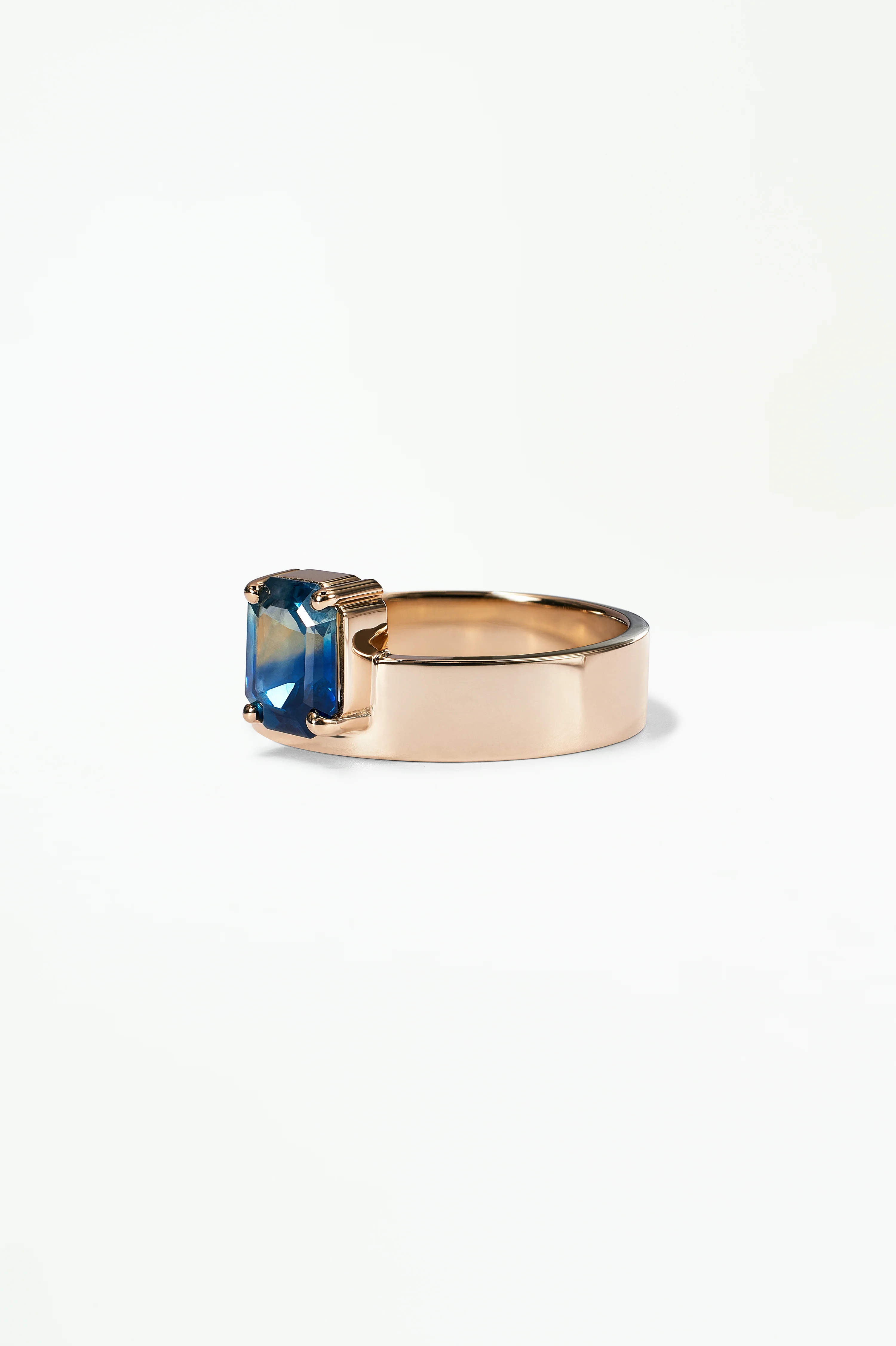 One of a Kind Emerald Cut Sapphire Monolith Ring No. 6 - Image 3