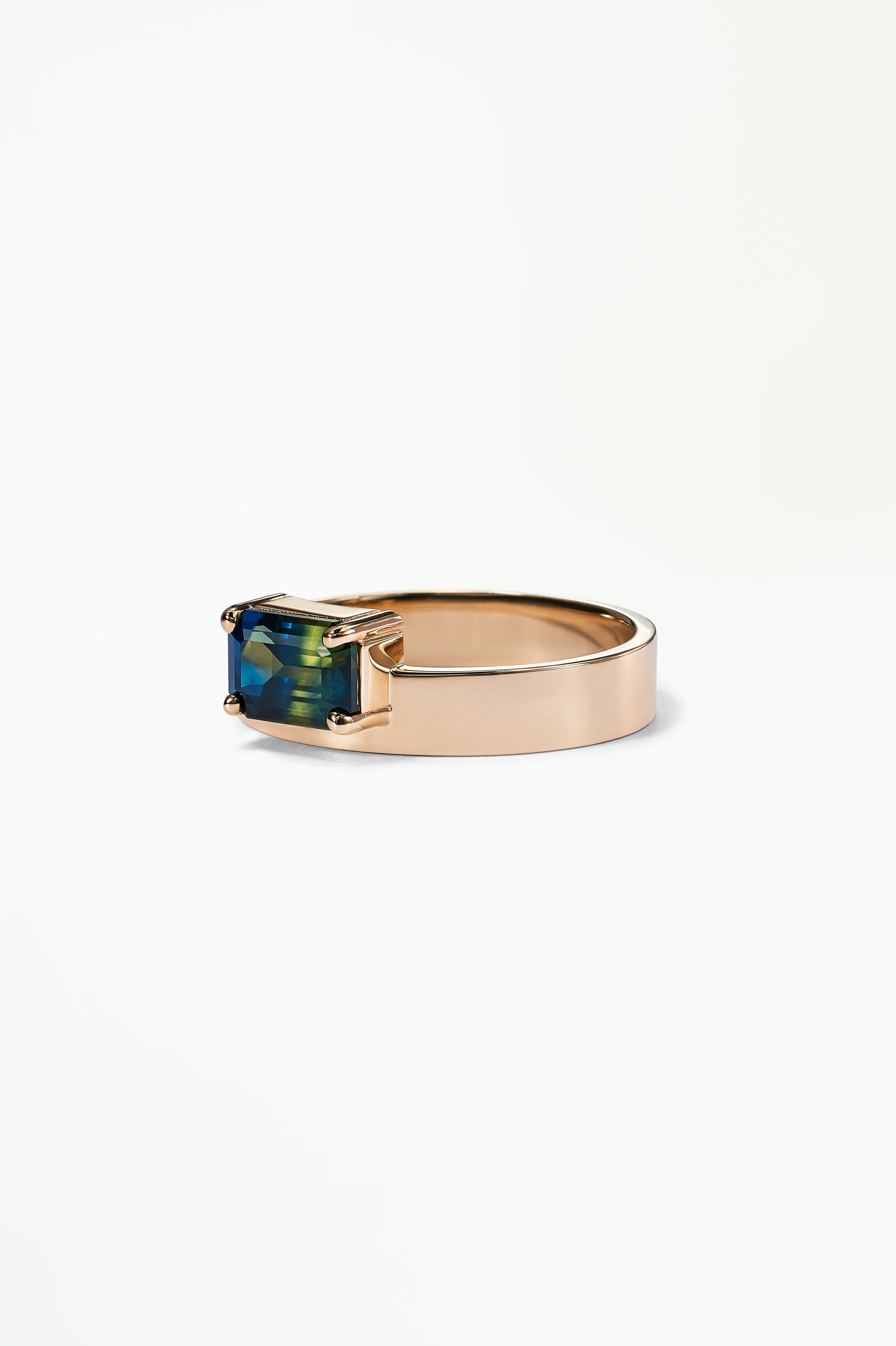 One of a Kind Emerald Cut Sapphire Monolith Ring No. 8 - Image 4