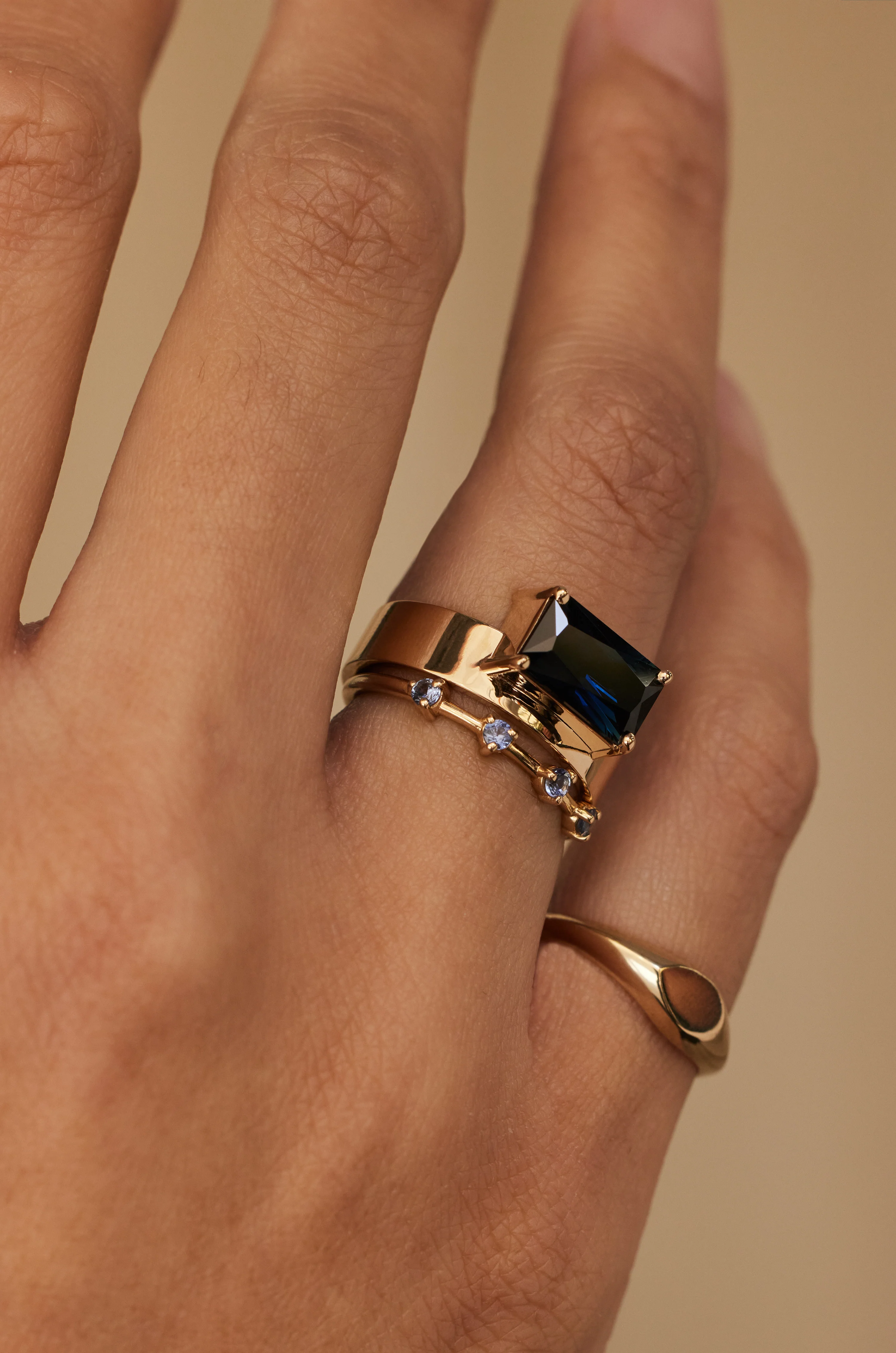 One of a Kind Emerald Cut Sapphire Monolith Ring No. 9 - Image 2