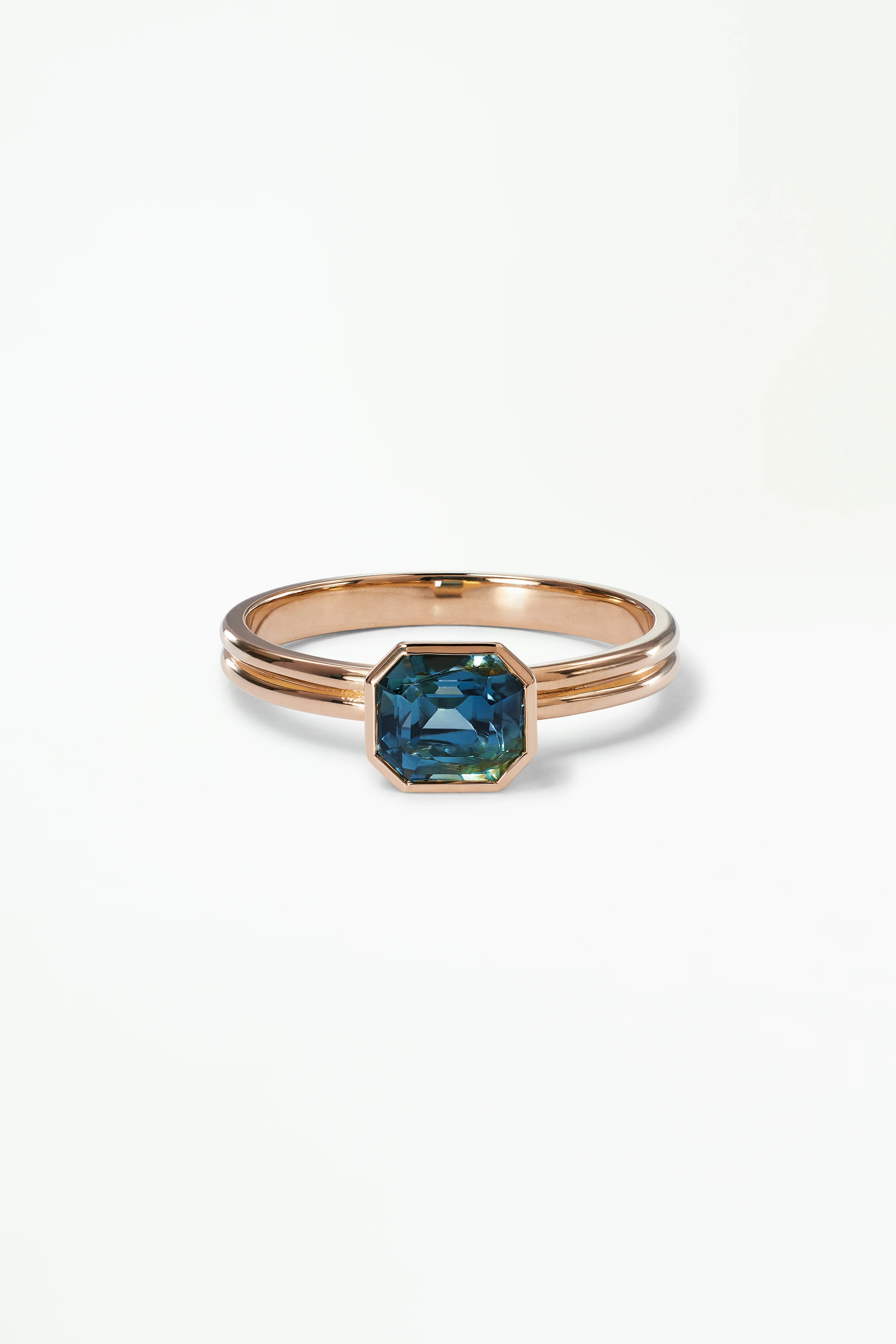 One of a Kind Emerald Cut Sapphire Solitaire Ring No. 6