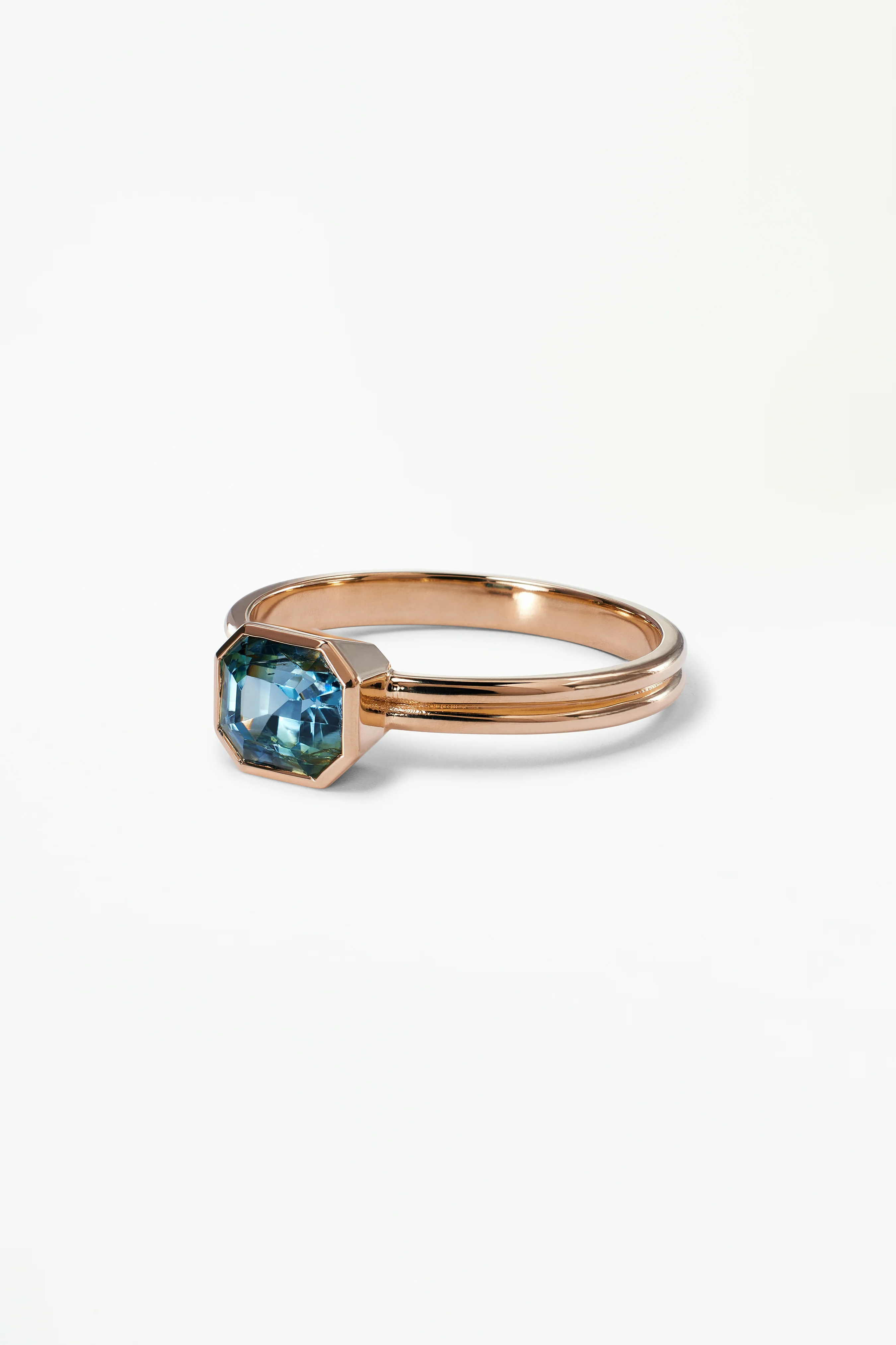 One of a Kind Emerald Cut Sapphire Solitaire Ring No. 6 - Image 3