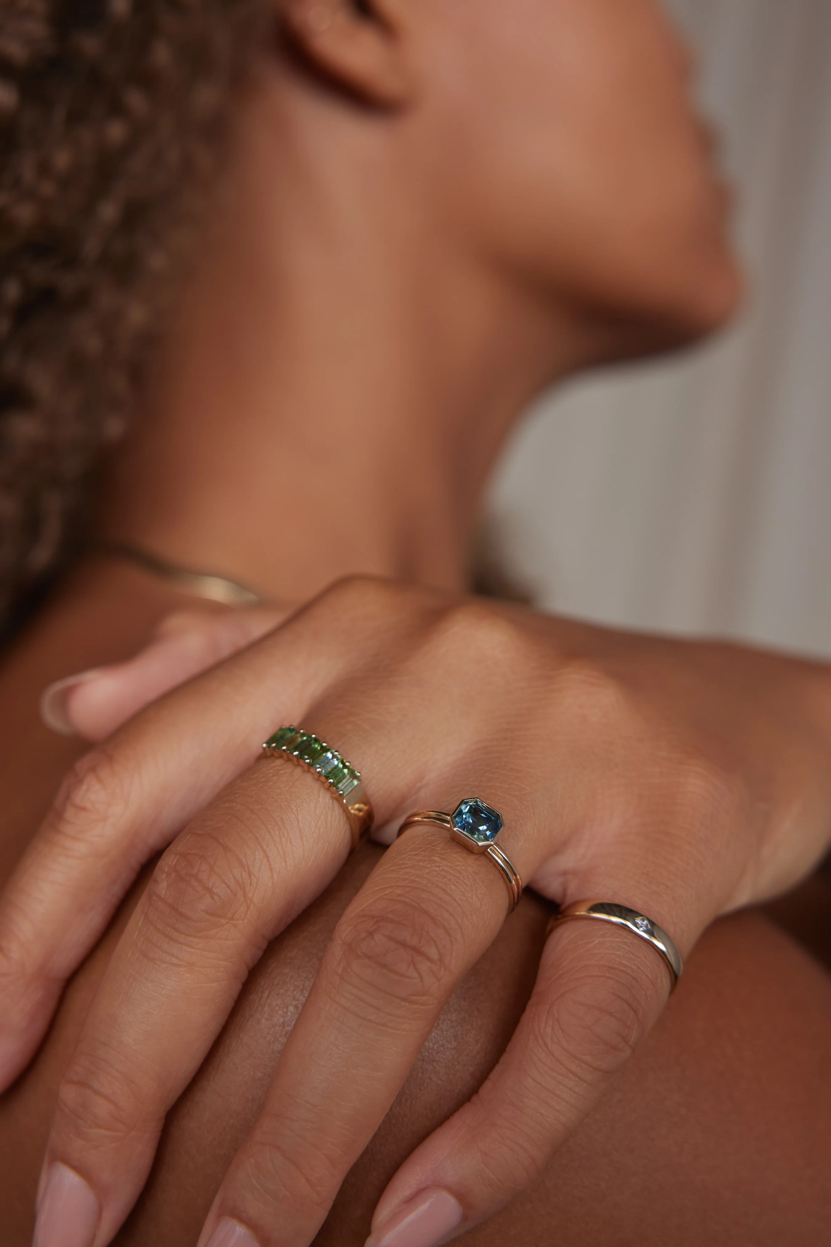 One of a Kind Emerald Cut Sapphire Solitaire Ring No. 6 - Image 4