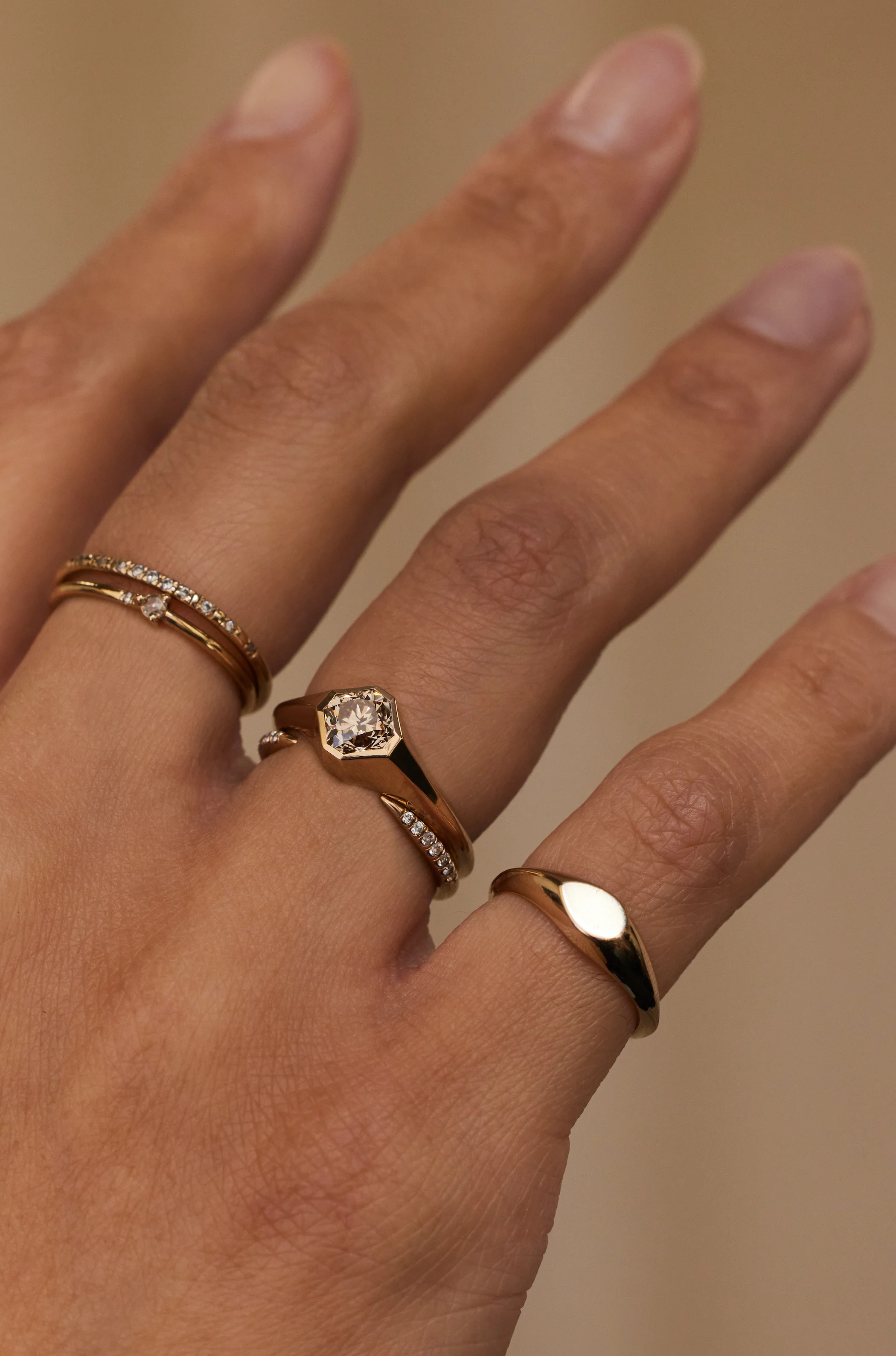 One of a Kind Fancy Cut Diamond Signet Ring No. 44 - Image 2
