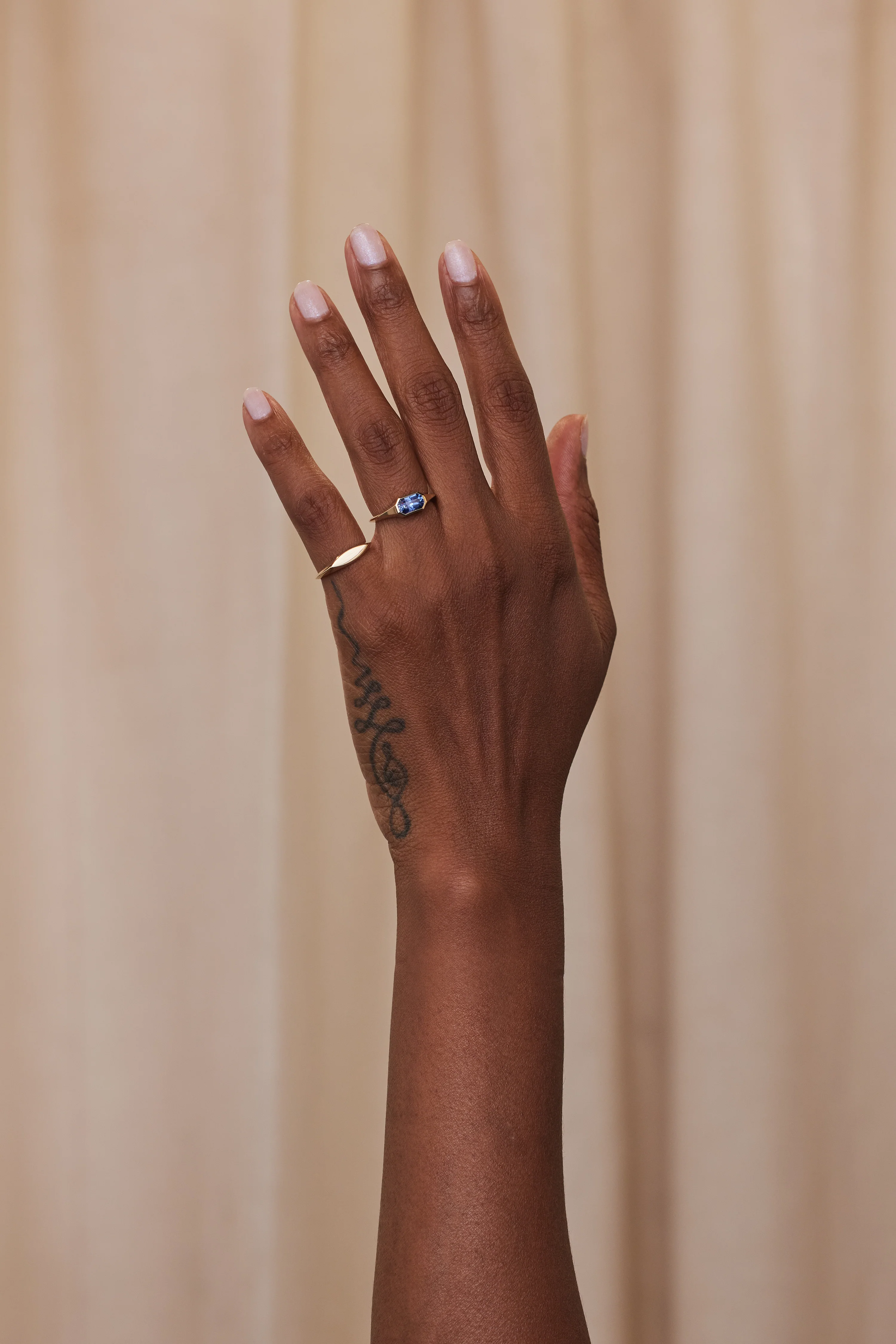 One of a Kind Fancy Mixed Cut Sapphire Signet Ring No. 51 - Image 4