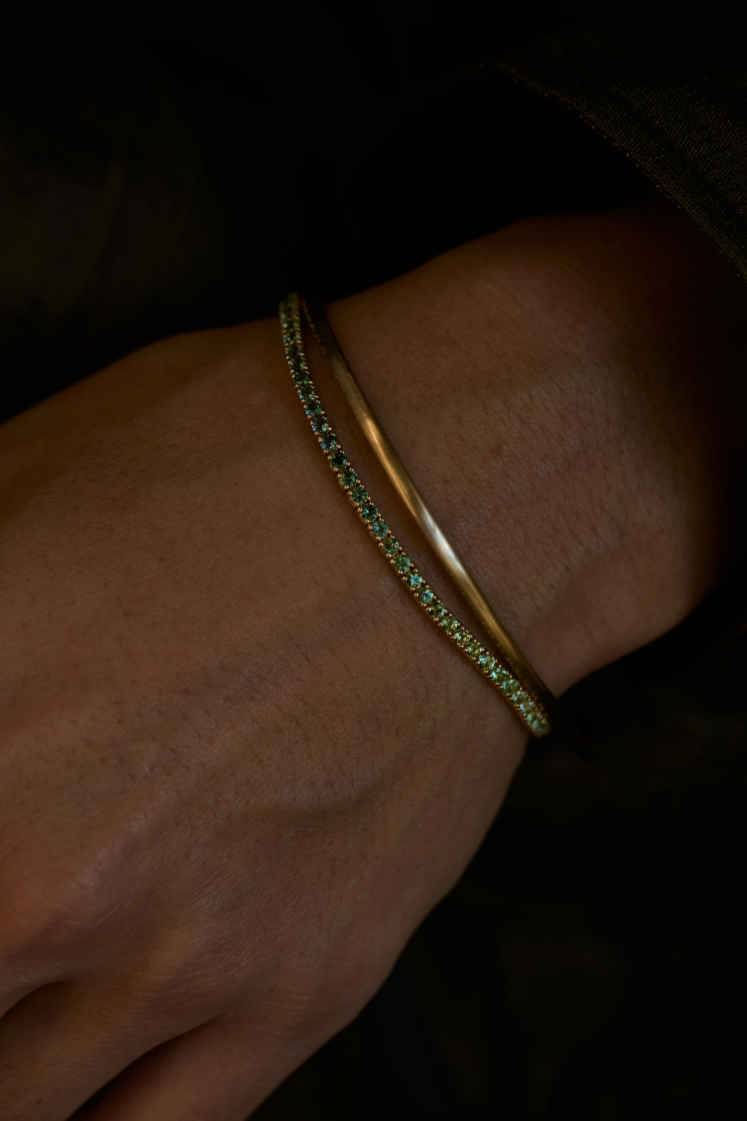 One of a Kind Green Tourmaline Tennis Bracelet - Image 4