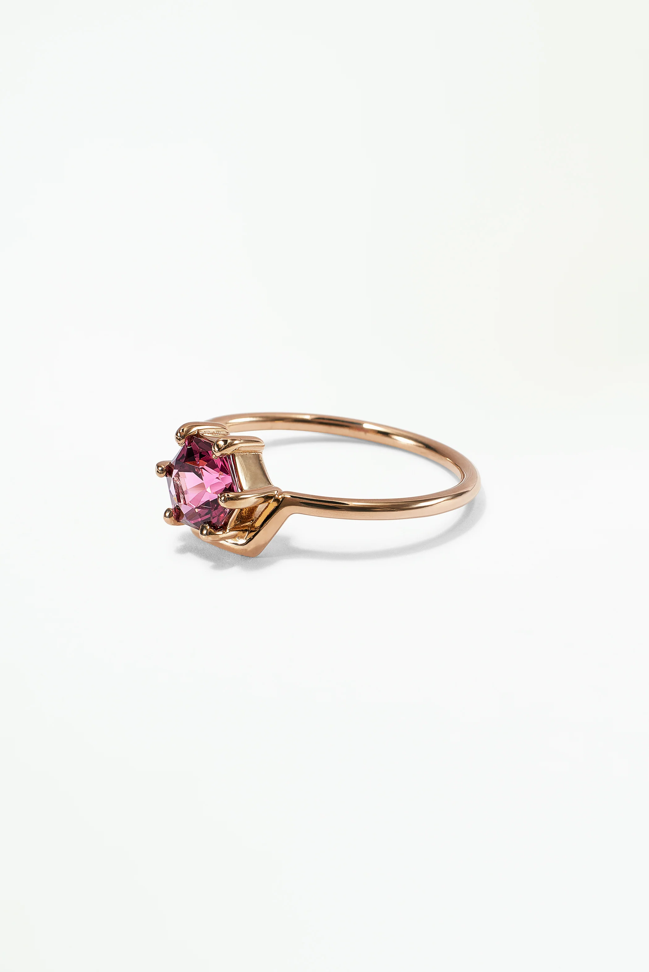 One of a Kind Hexagon Cut Garnet Nestled Ring No. 7 - Image 3