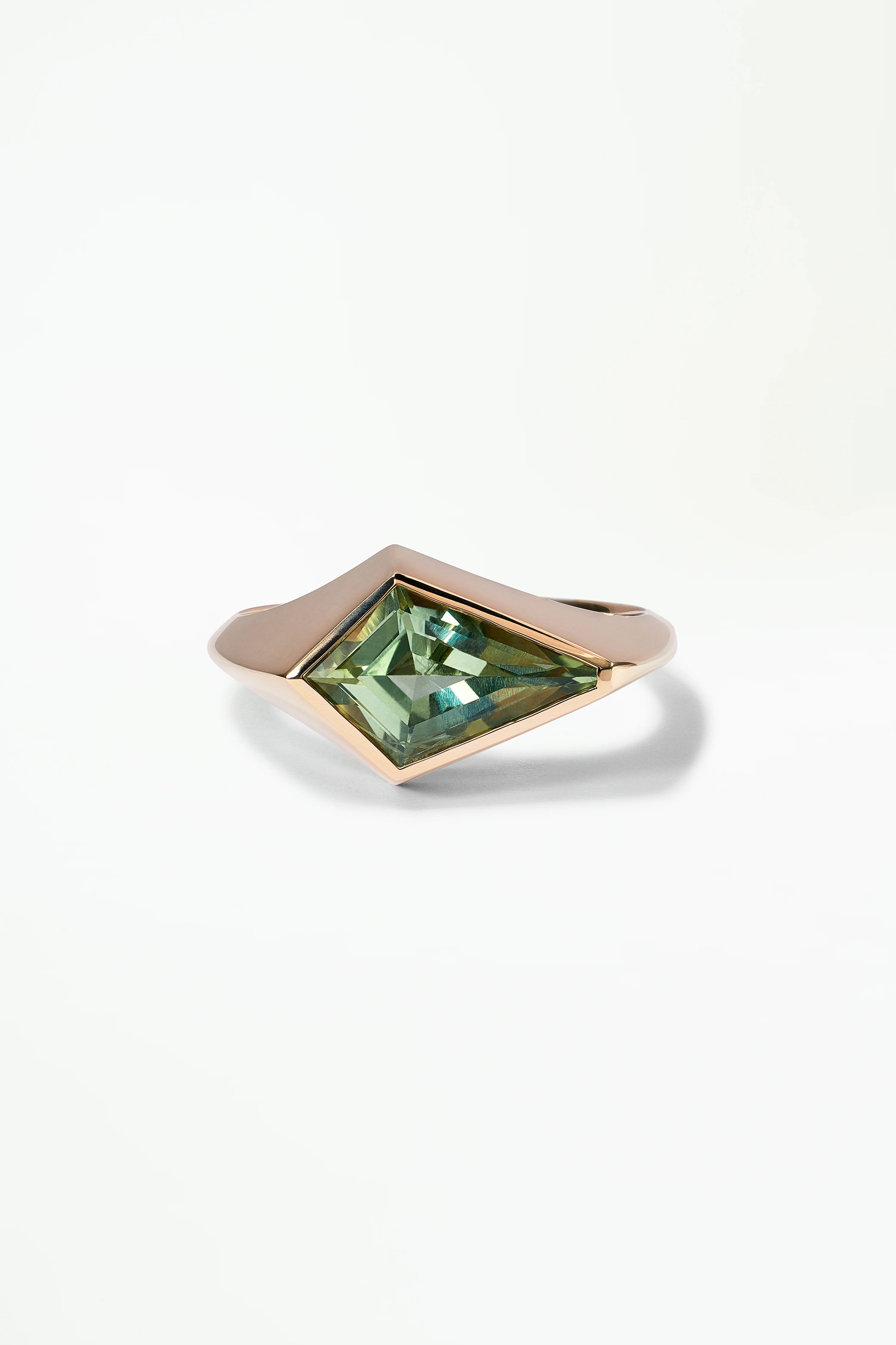 One of a Kind Kite Cut Sapphire Signet Ring No. 32