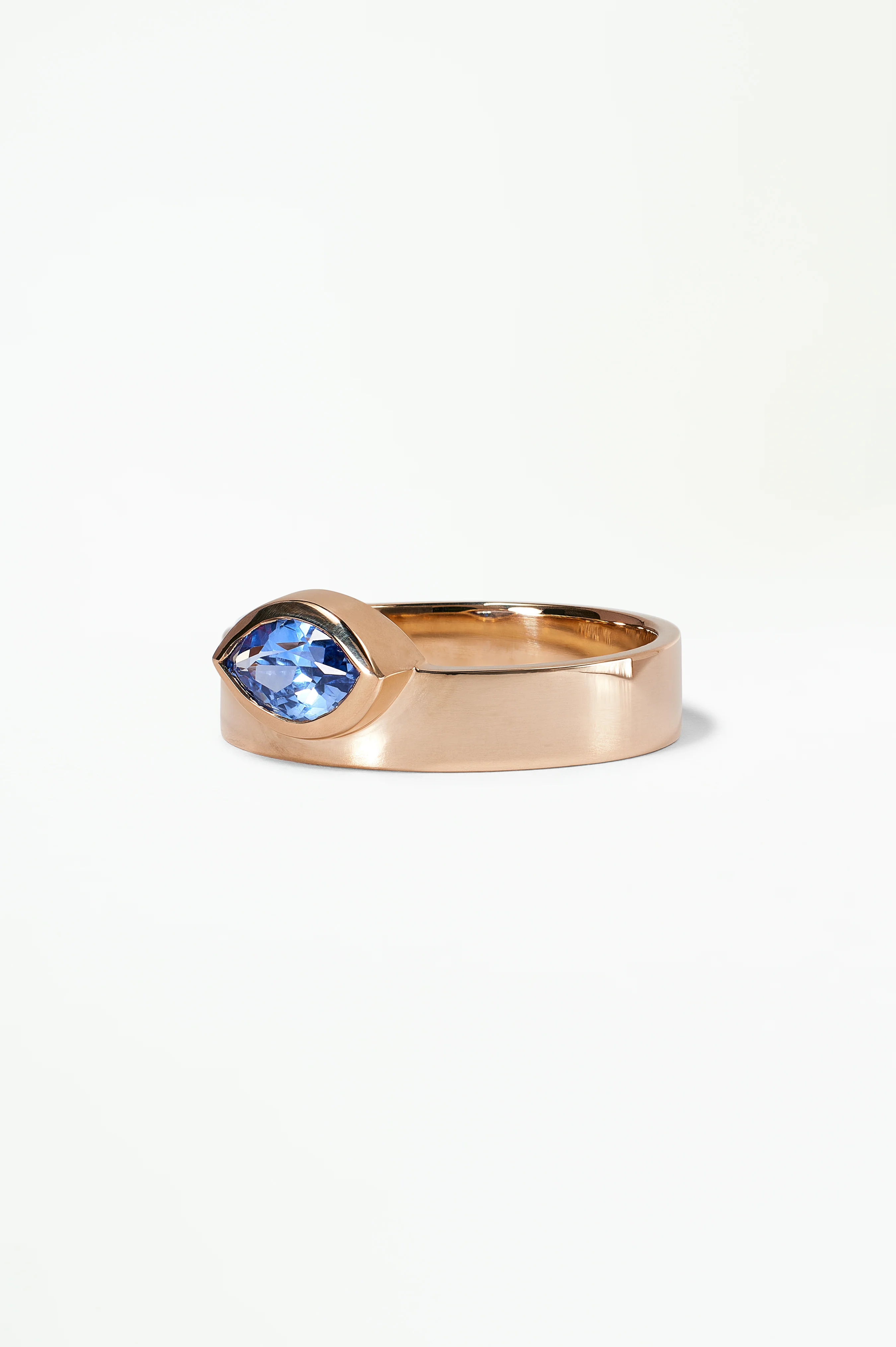 One of a Kind Marquise Cut Blue Sapphire Monolith Ring No. 13 - Image 3