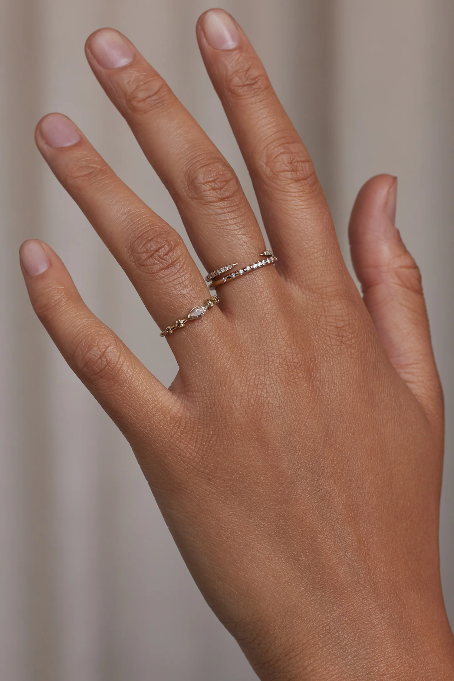One of a Kind Marquise Cut Champagne Diamond Vista Ring - Image 2