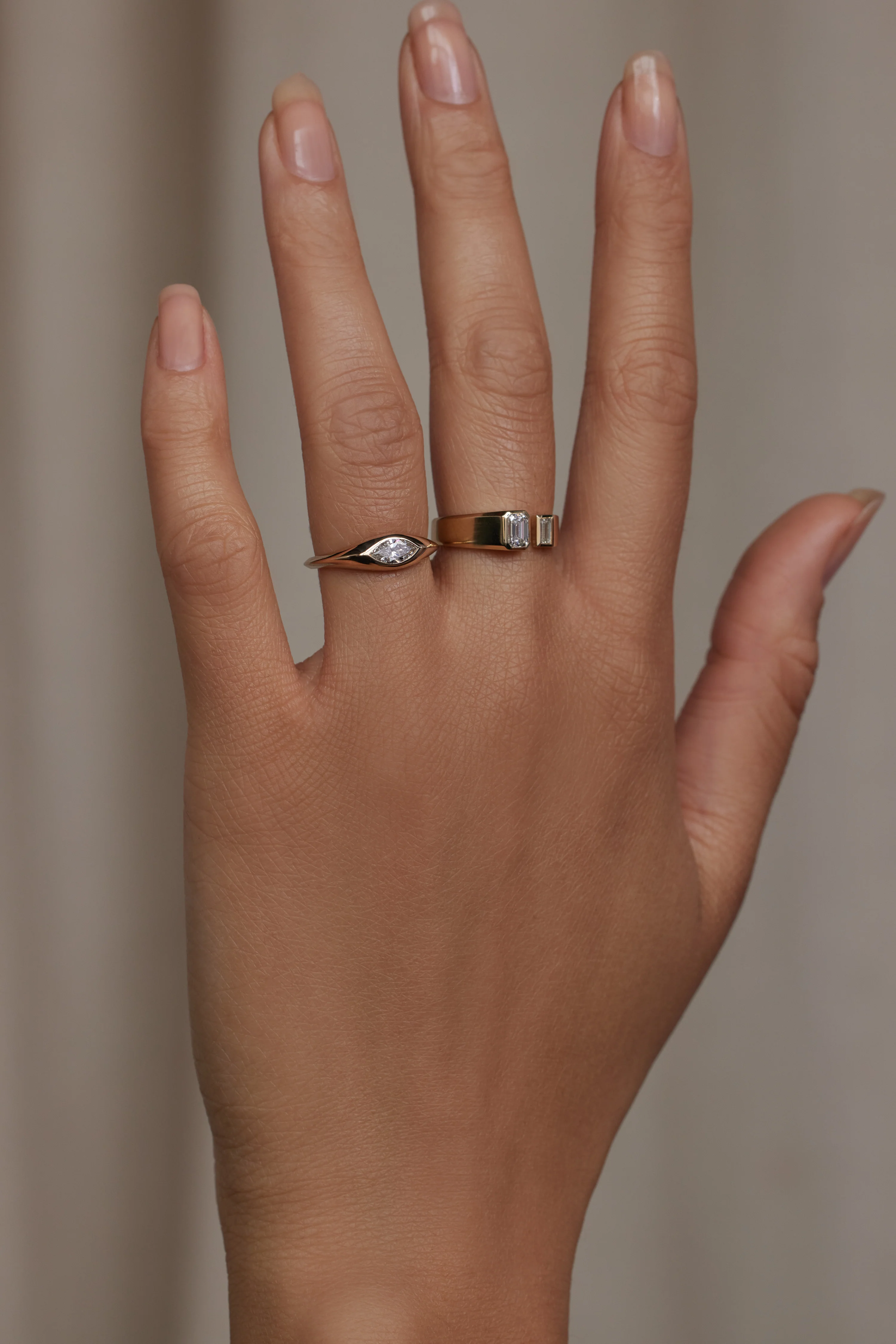 One of a Kind Marquise Cut Diamond Signet Ring No. 30 - Image 2