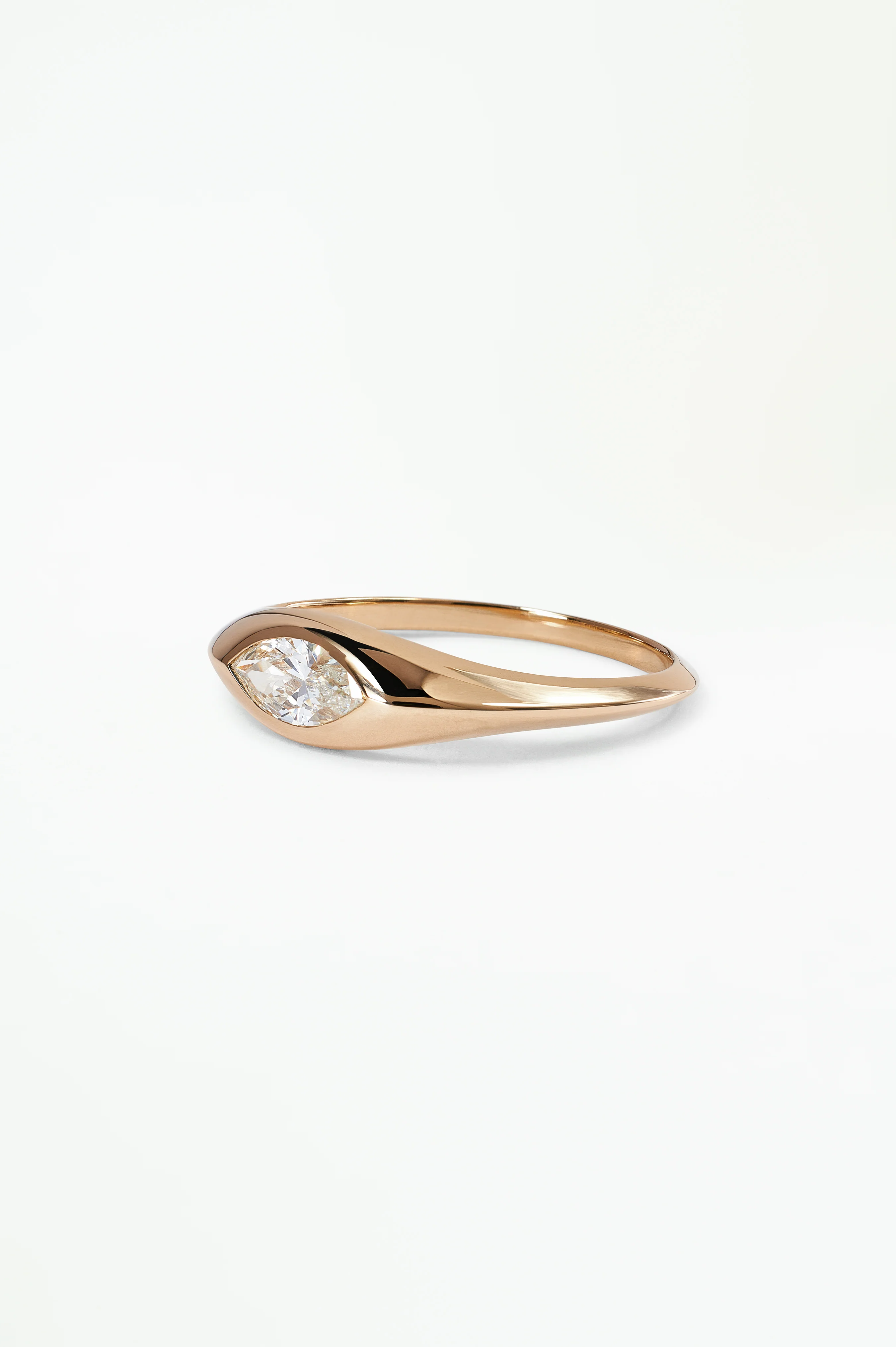 One of a Kind Marquise Cut Diamond Signet Ring No. 30 - Image 3