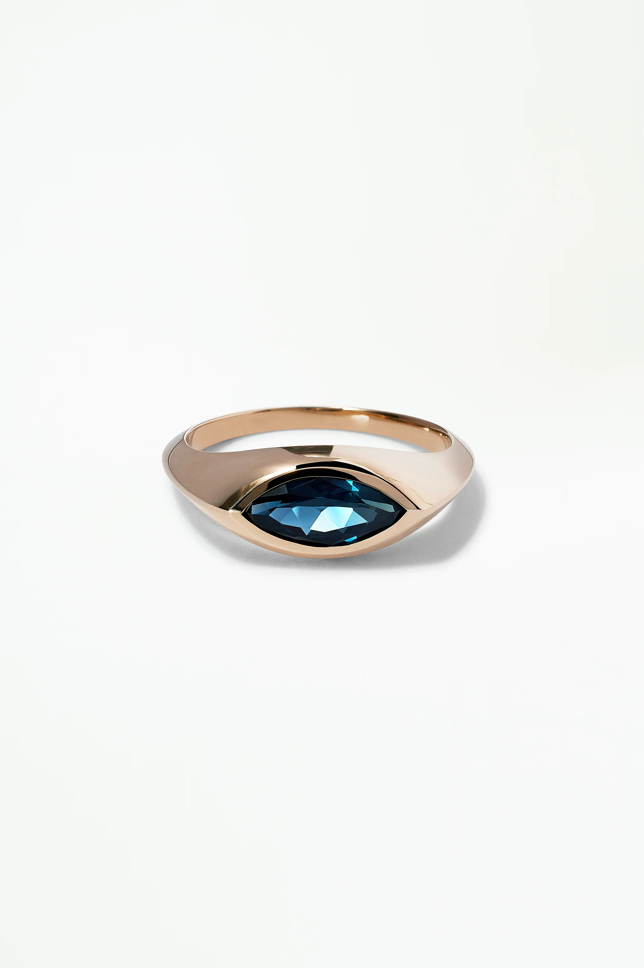 One of a Kind Marquise Cut Sapphire Signet Ring No. 41