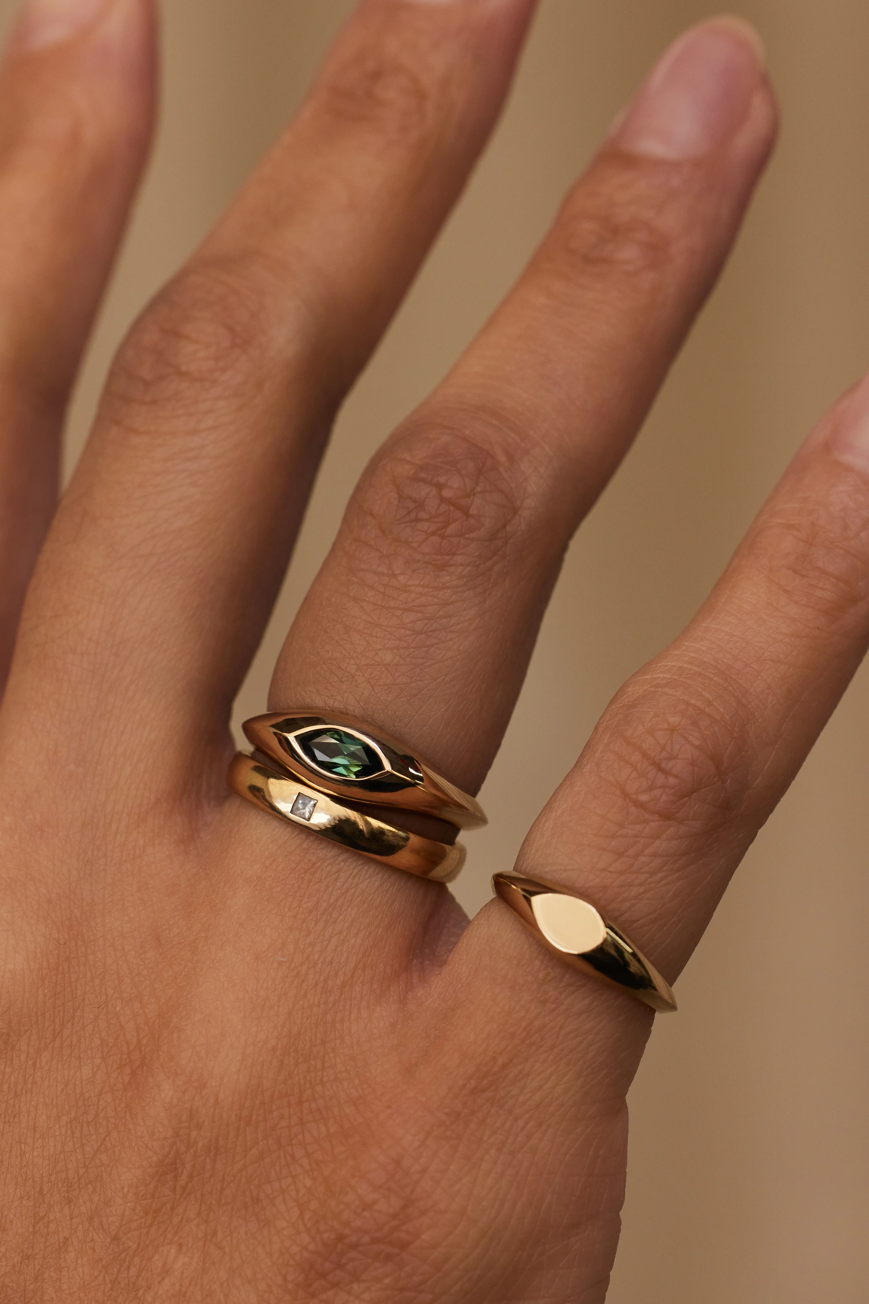One of a Kind Marquise Cut Sapphire Signet Ring No. 39 - Image 2
