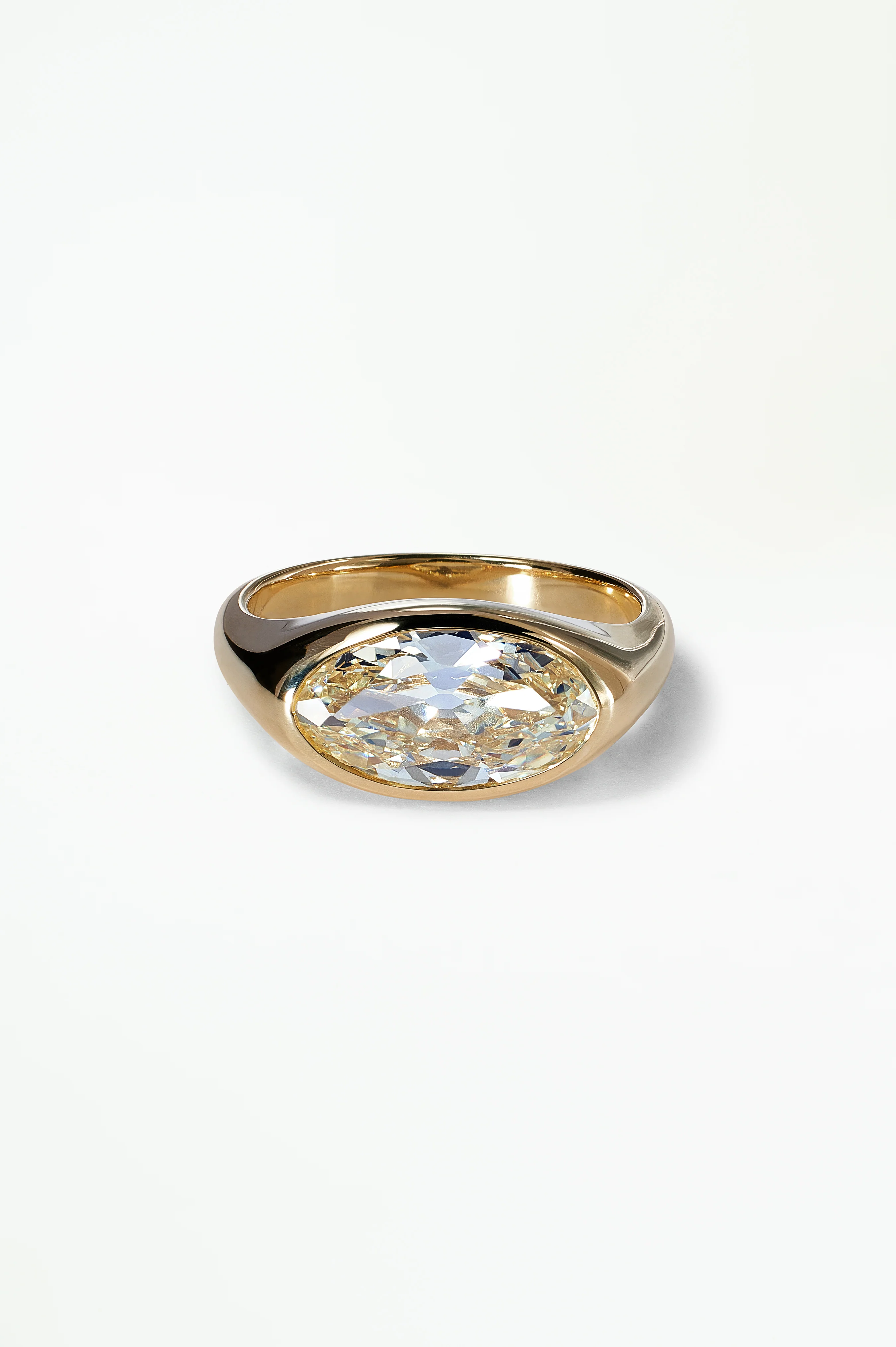 One of a Kind Moval Cut Soft Signet Ring No. 64