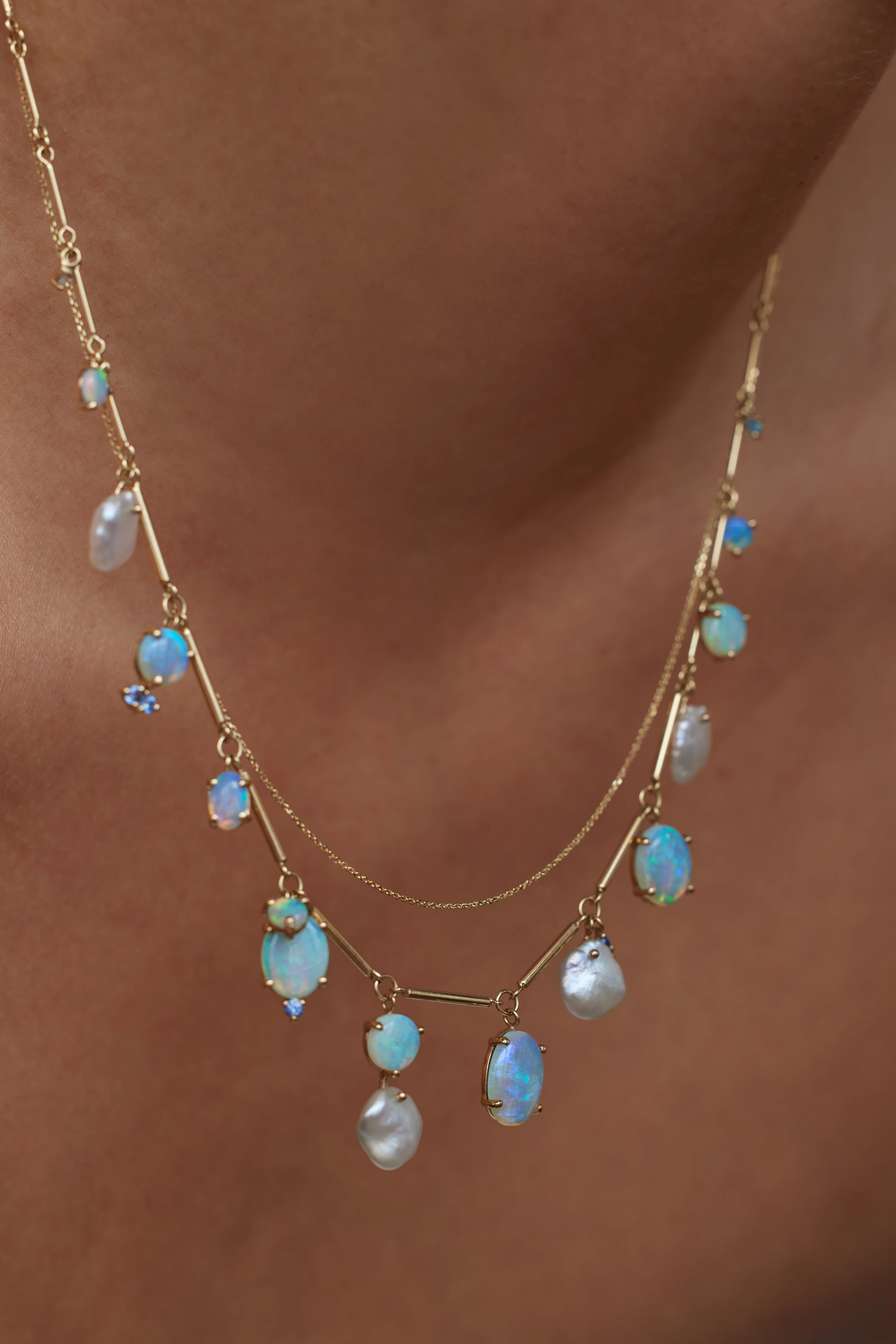 One of a Kind Opal and Pearl Token Necklace No. 3 - Image 5