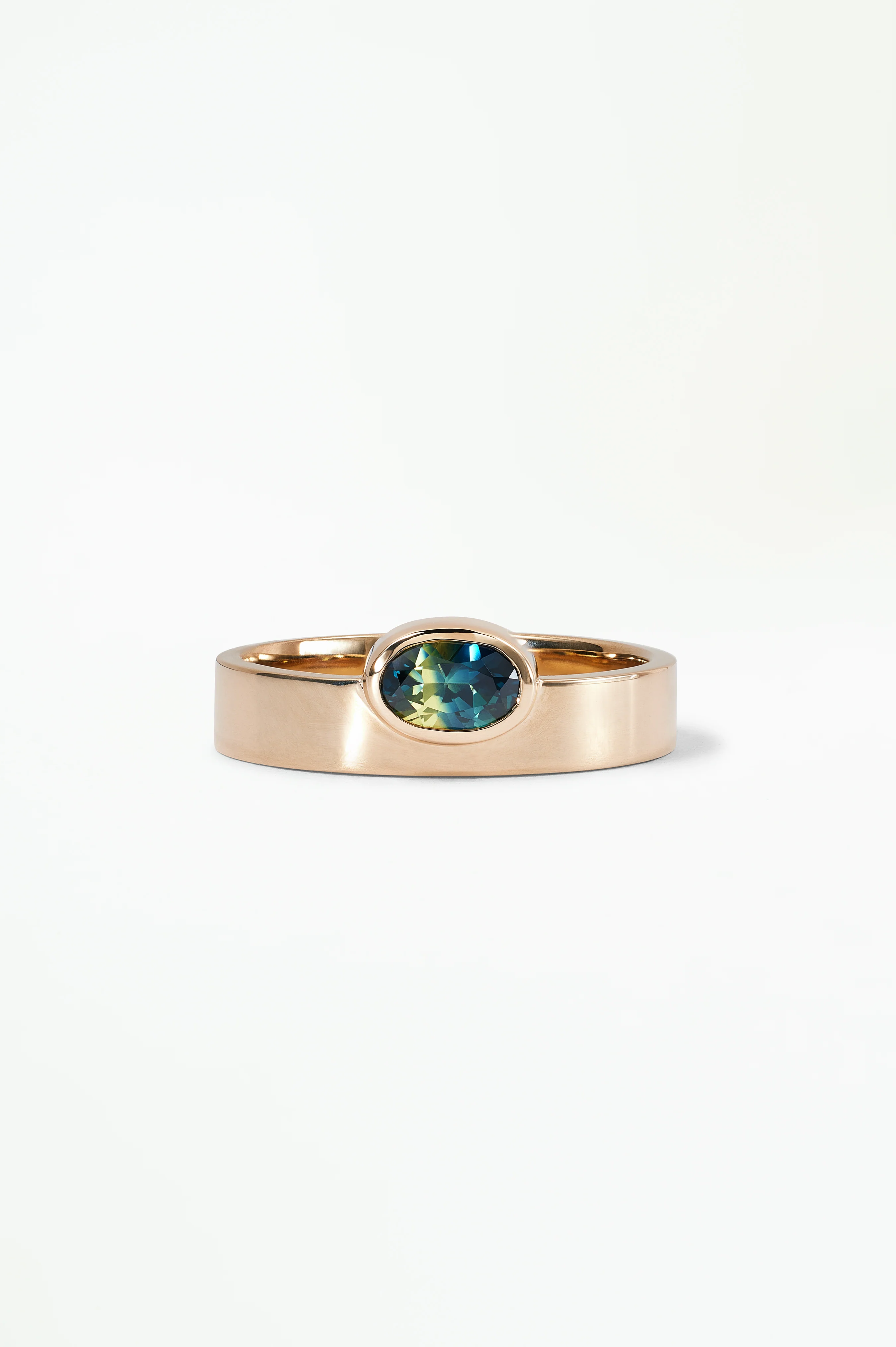 One of a Kind Oval Brilliant Cut Sapphire Monolith Ring No. 36